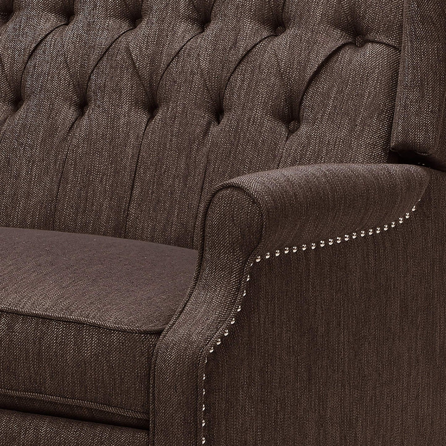 Apaloosa Oversized Tufted Wingback Fabric Push Back Recliner by Christopher Knight Home