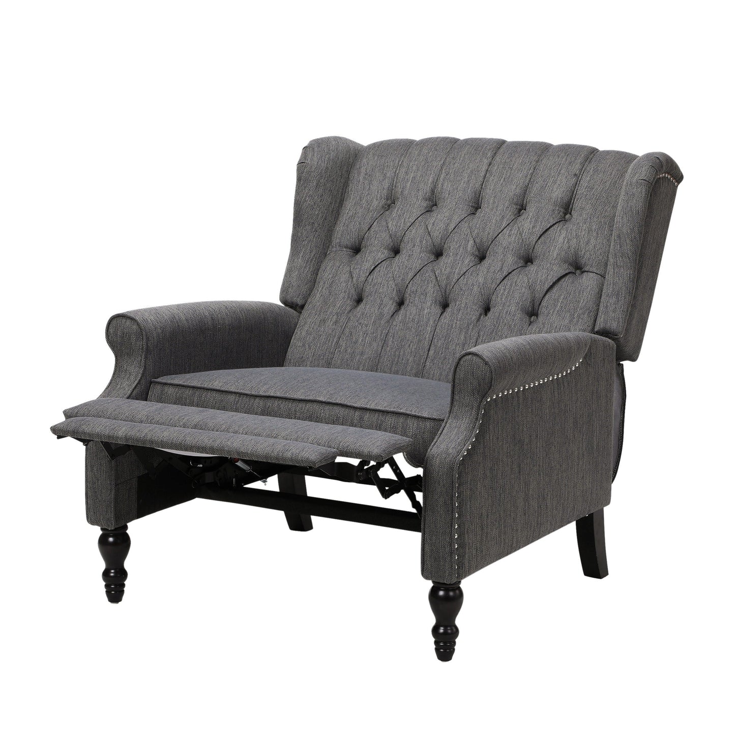 Apaloosa Oversized Tufted Wingback Fabric Push Back Recliner by Christopher Knight Home