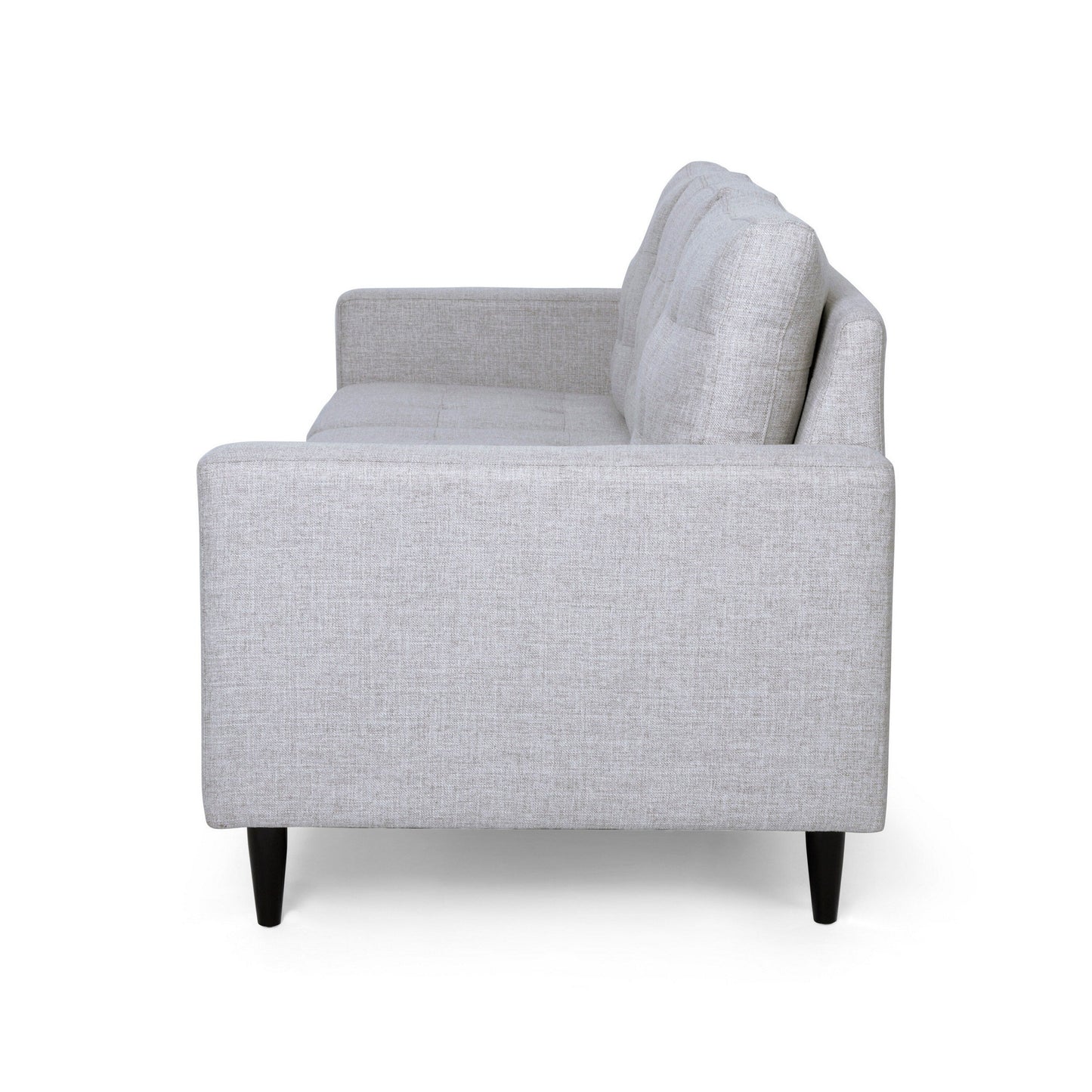 Apex Sofa, 3 Seater, 83 Inch, Modern Button Tufted, Beige Fabric