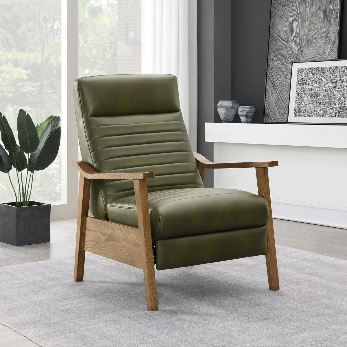 Armando Wood Arm Push Back Recliner by Greyson Living