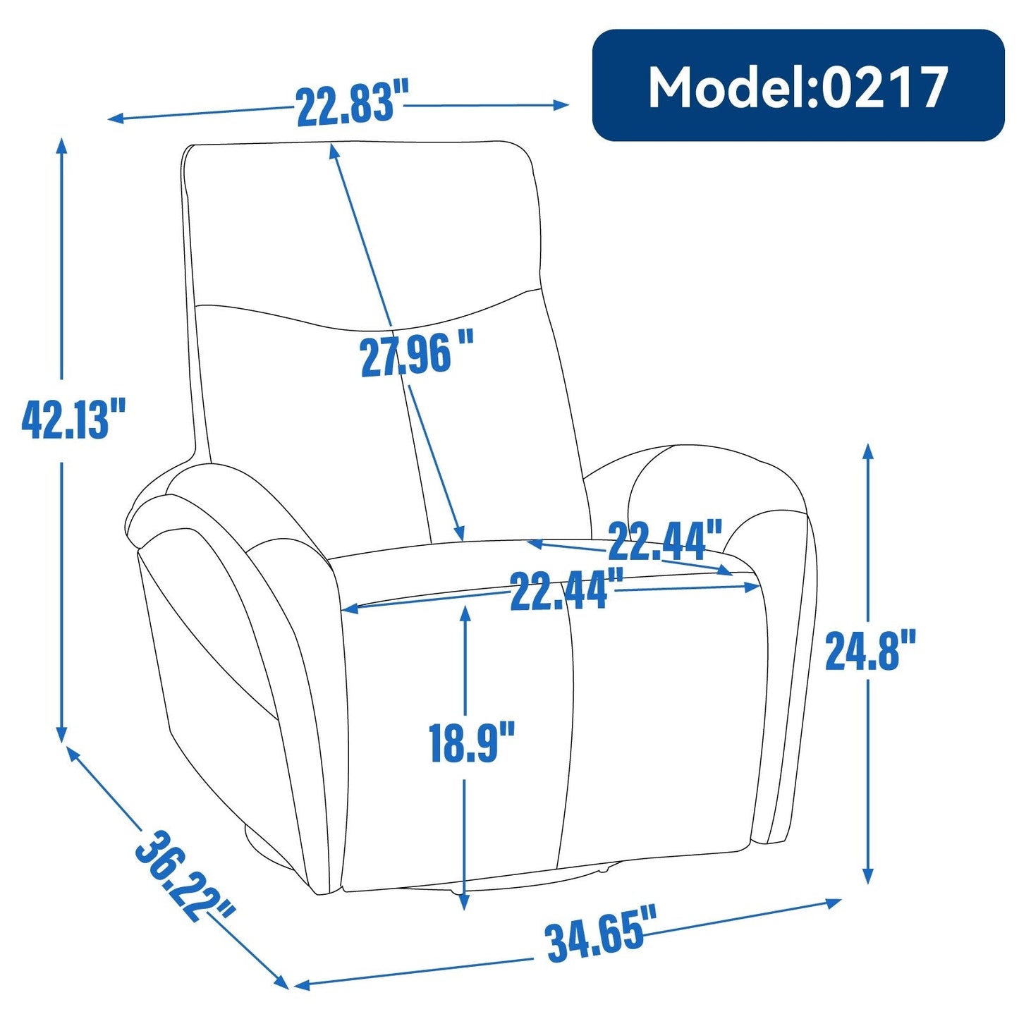 Armless Power Glider Swivel Recliner Chair with USB & High Back