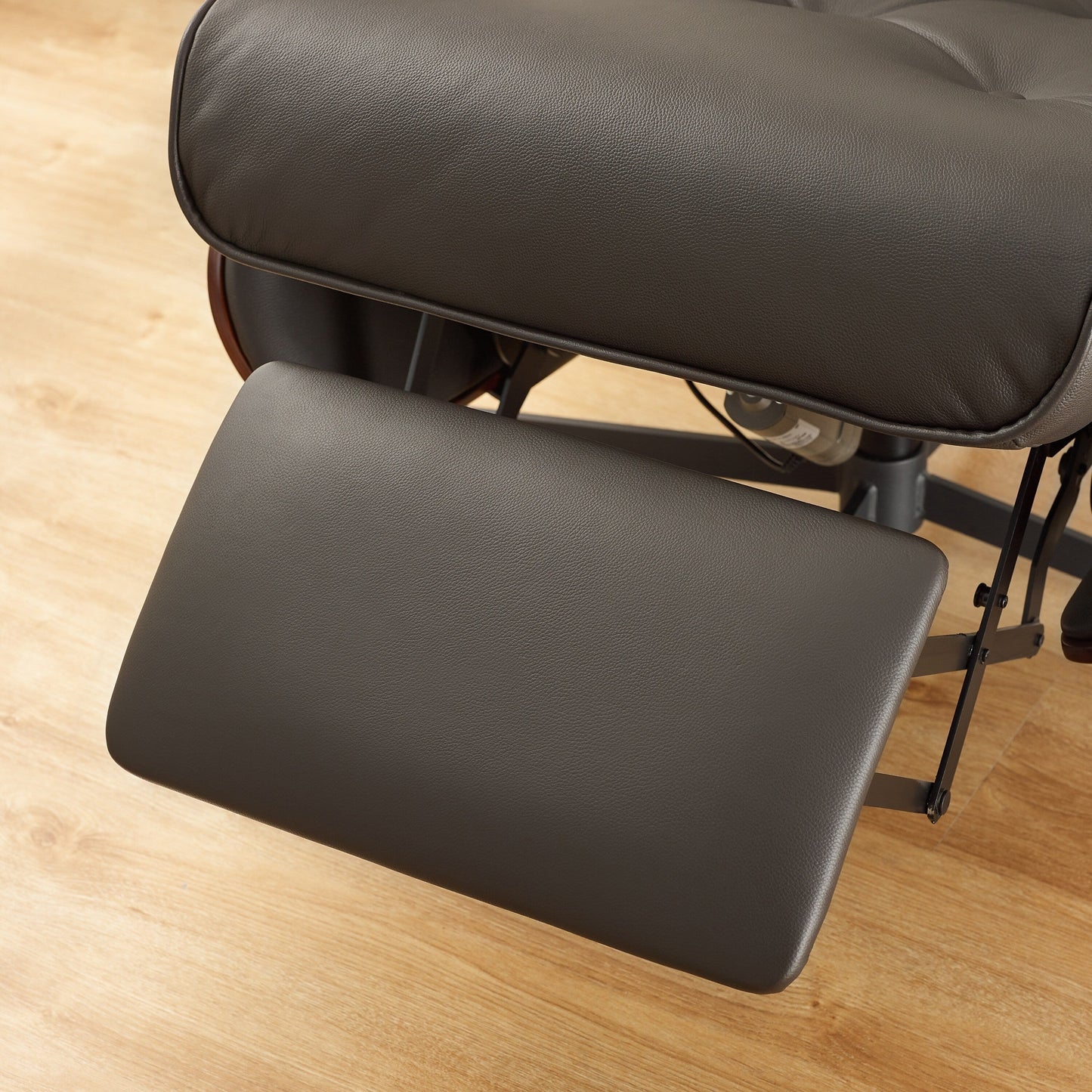 Art Leon Mid-century Modern Genuine Leather Lounge Chair Recliner