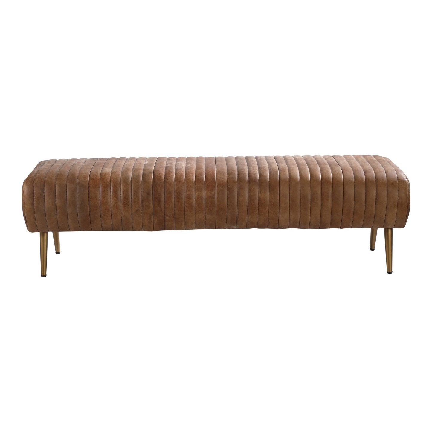 Aurelle Home Modern Ribbed Leather Bench