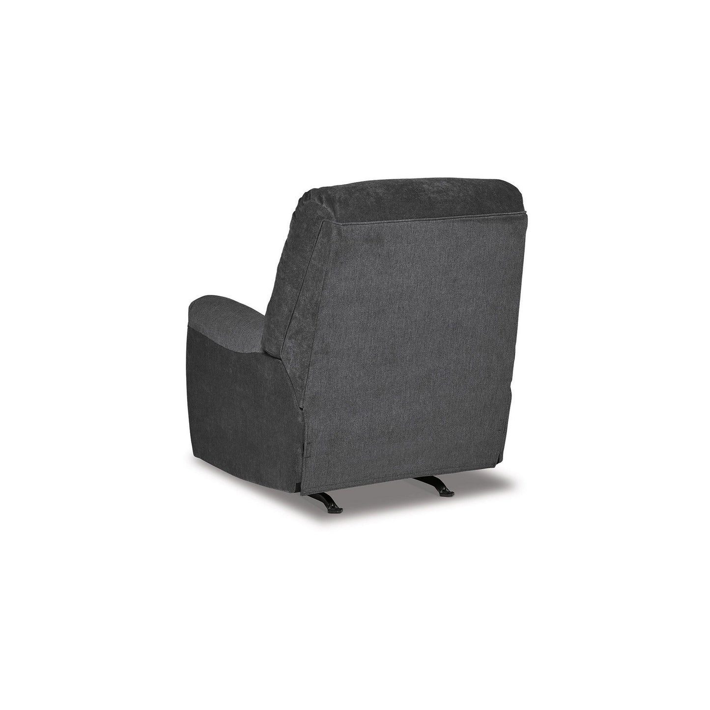 Avel Manual Rocker Recliner Chair, Dark Gray Polyester, Metal Frame
