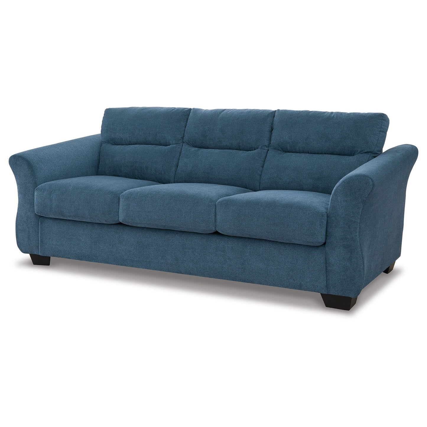 Avel Sofa, Soft Indigo Blue Polyester, Sag Resistant Seating, 88 Inch