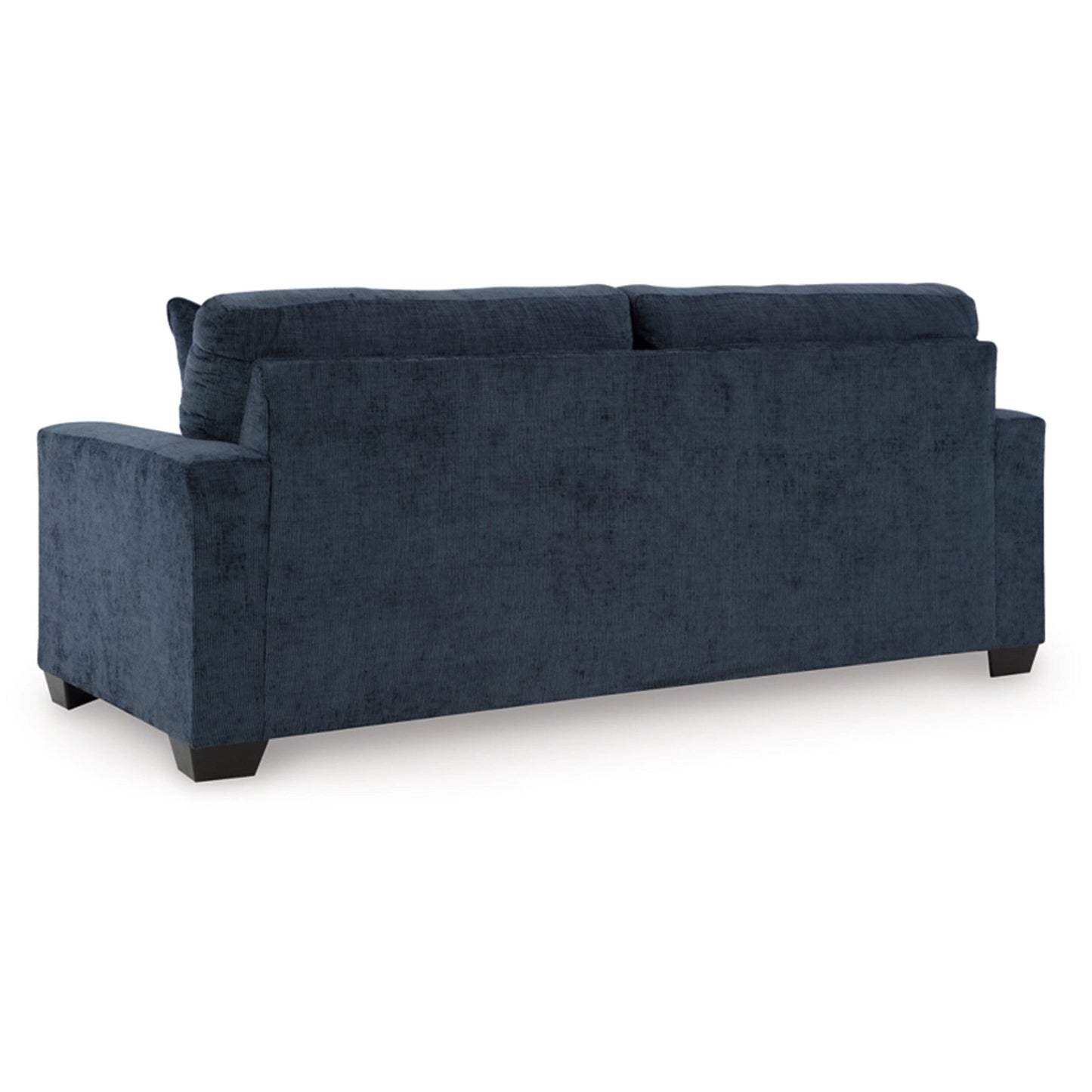 Avie Queen Sofa Sleeper, 2 Accent Pillows, Navy Blue Polyester 85 Inch