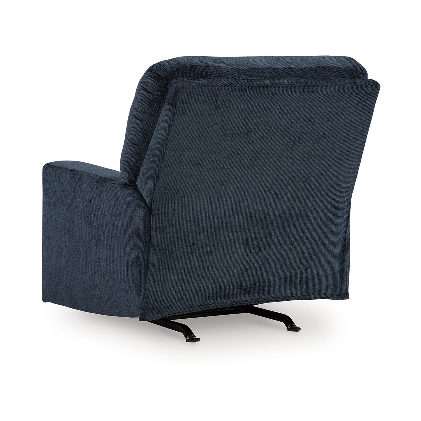 Avie Rocker Recliner Chair with Gentle Motion, Navy Blue Polyester