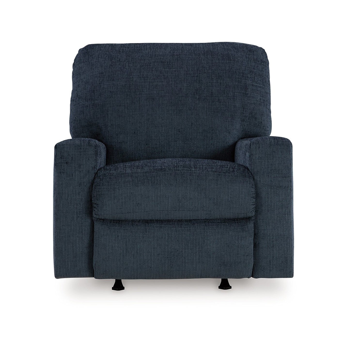 Avie Rocker Recliner Chair with Gentle Motion, Navy Blue Polyester