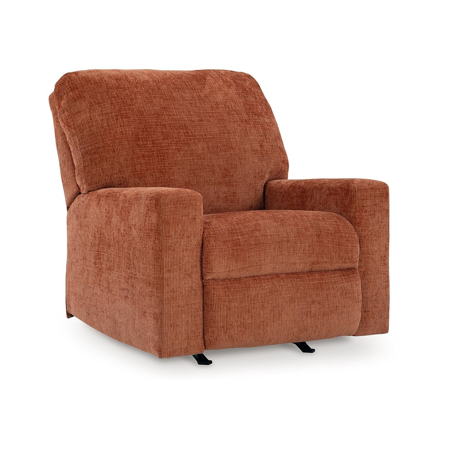 Avie Rocker Recliner Chair, Gentle Motion, Burnt Orange Polyester