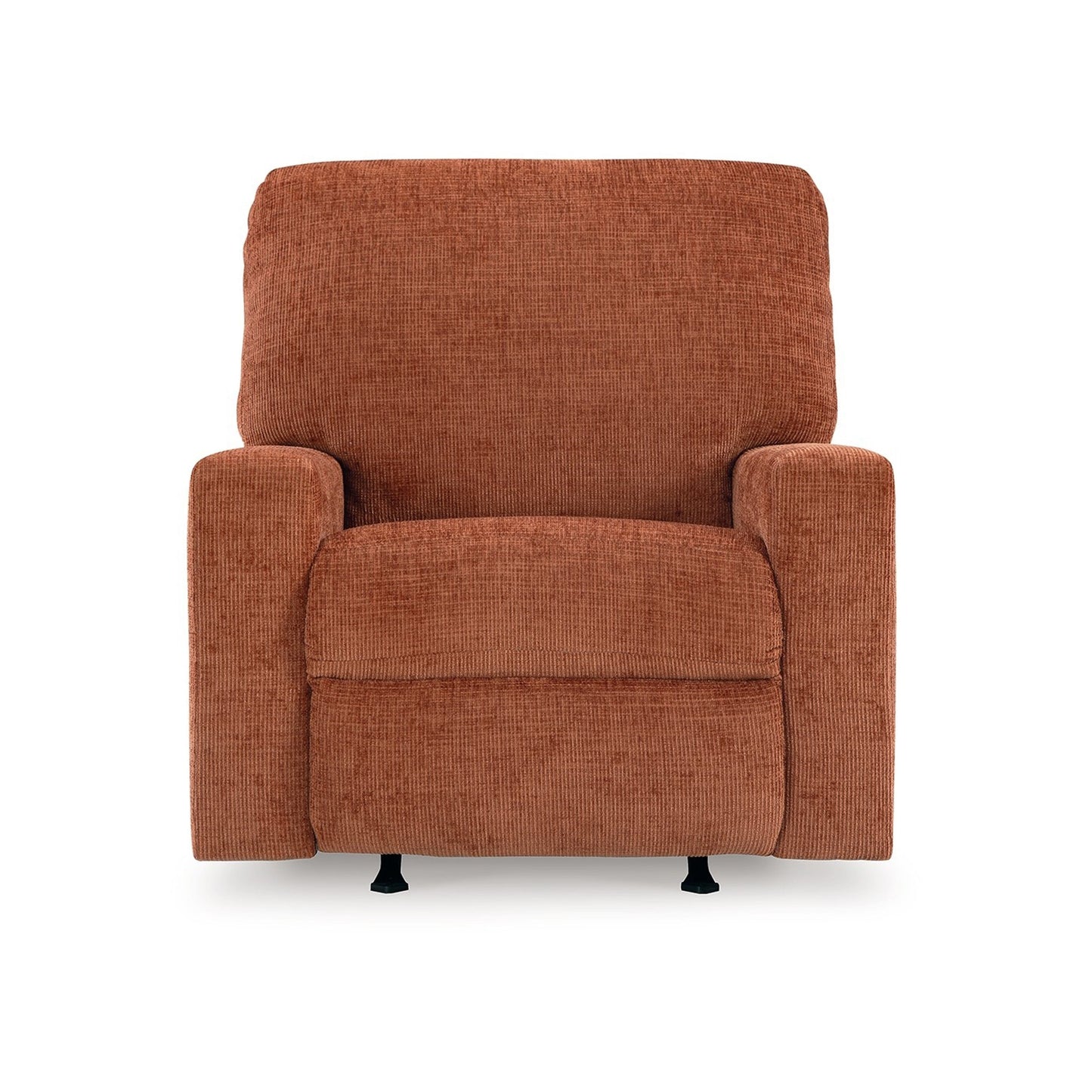 Avie Rocker Recliner Chair, Gentle Motion, Burnt Orange Polyester