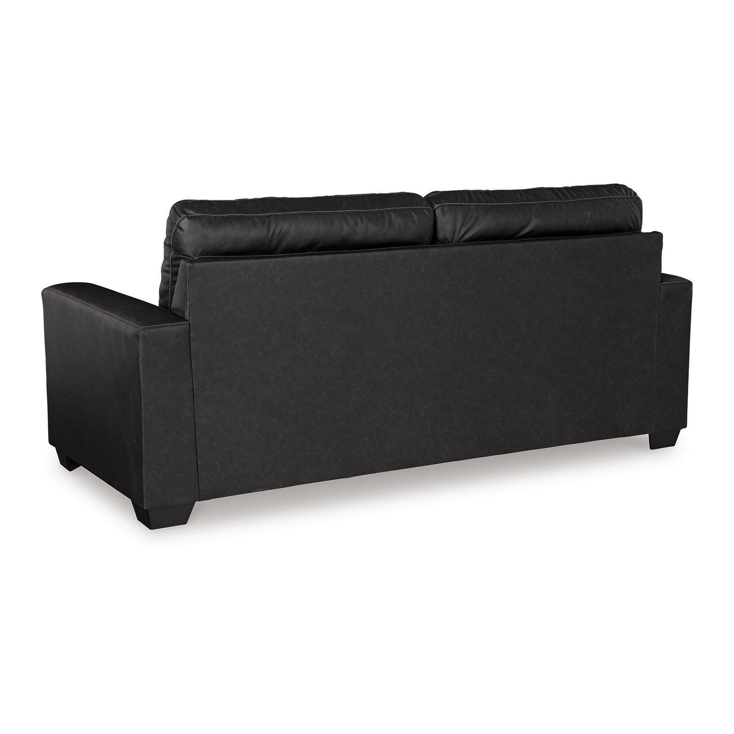 Barl Sofa Sleeper, Queen Size Pull Out Bed, 85 Inch Black Faux Leather