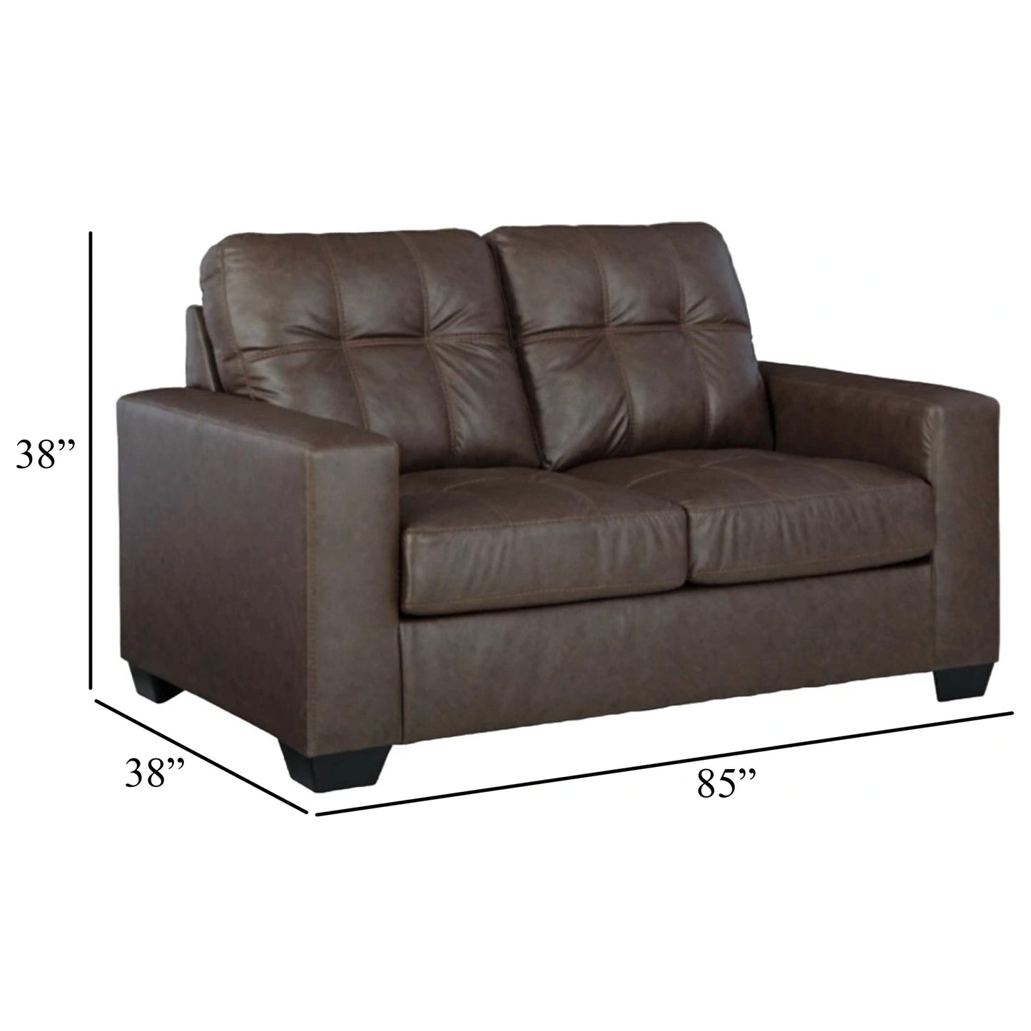 Barl Sofa Sleeper, Queen Size Pull Out Bed, Rich Brown Faux Leather