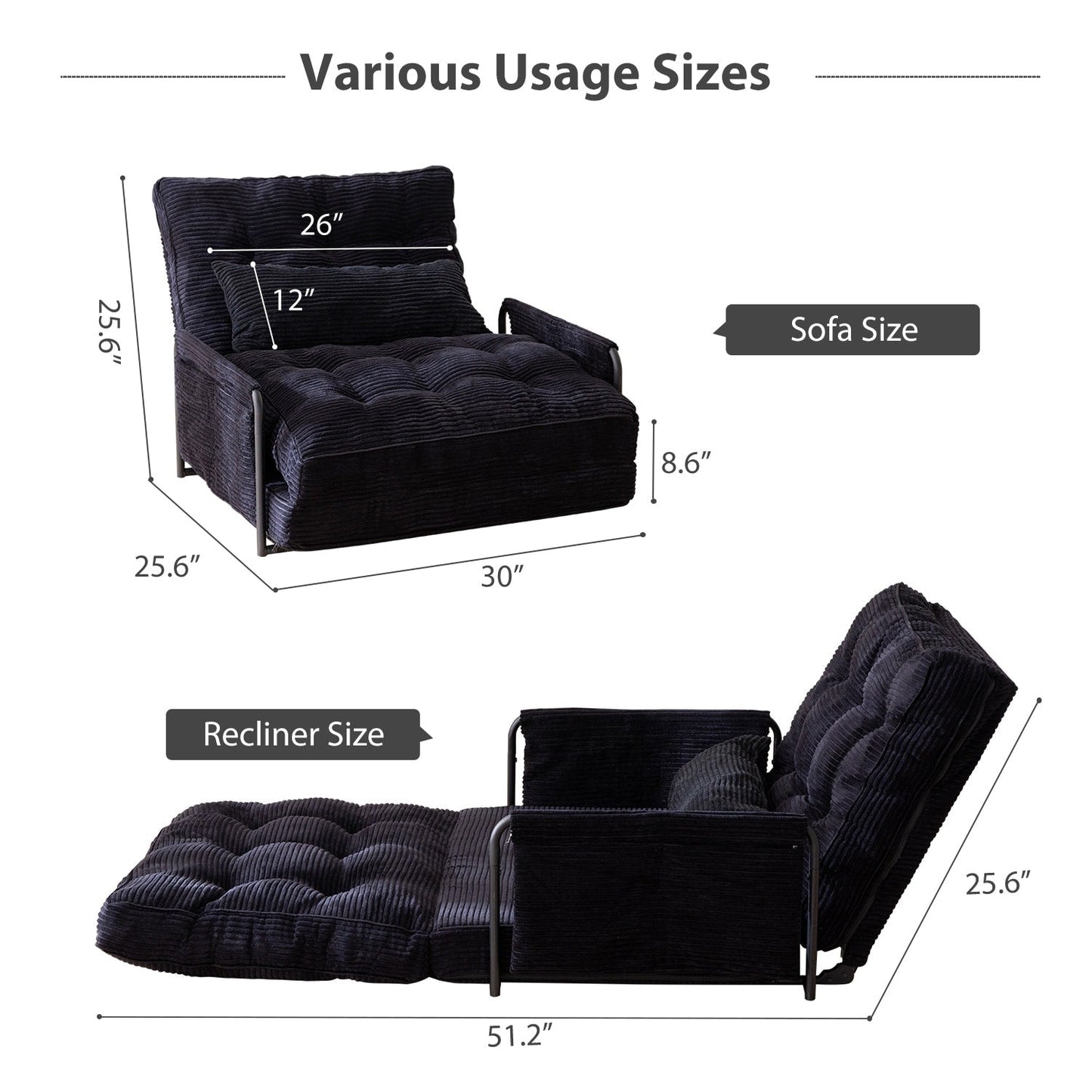 Bean Bag sofa,Floor Sofa Bed - 30x25.6