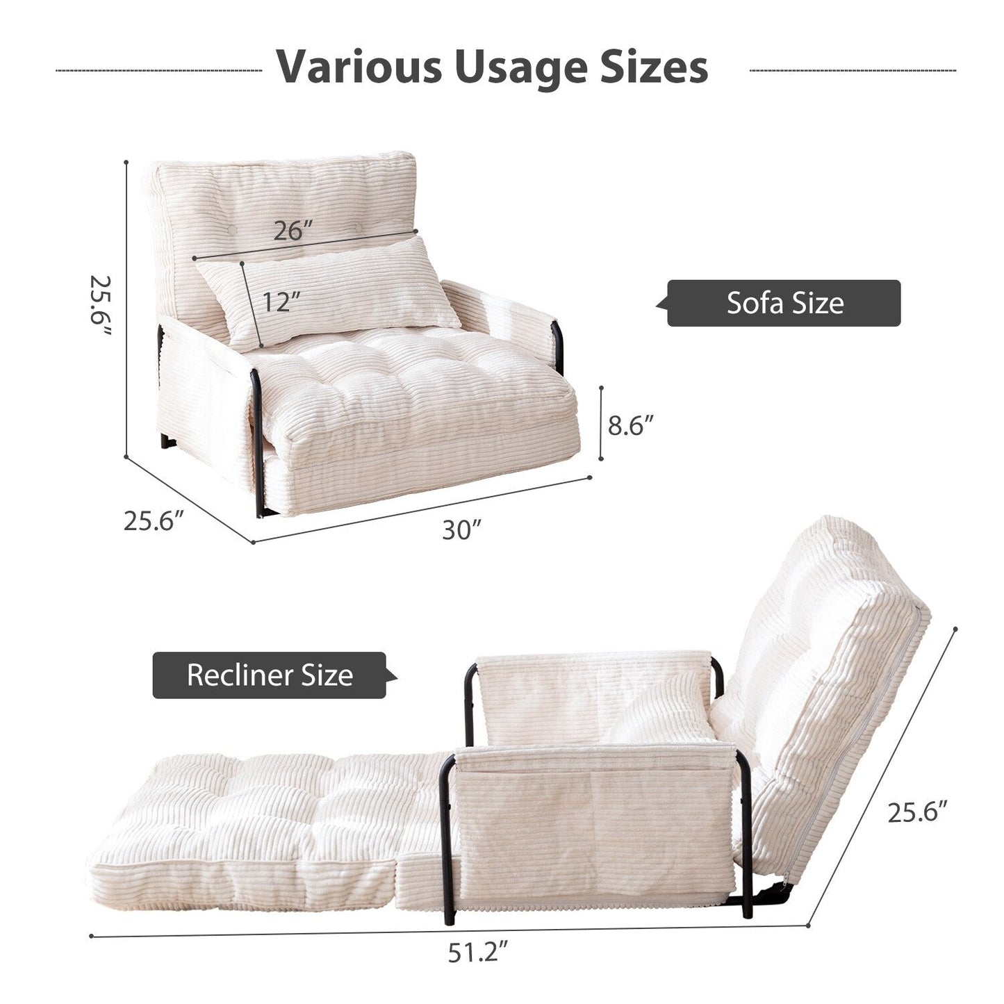 Bean Bag sofa,Floor Sofa Bed - 30x25.6