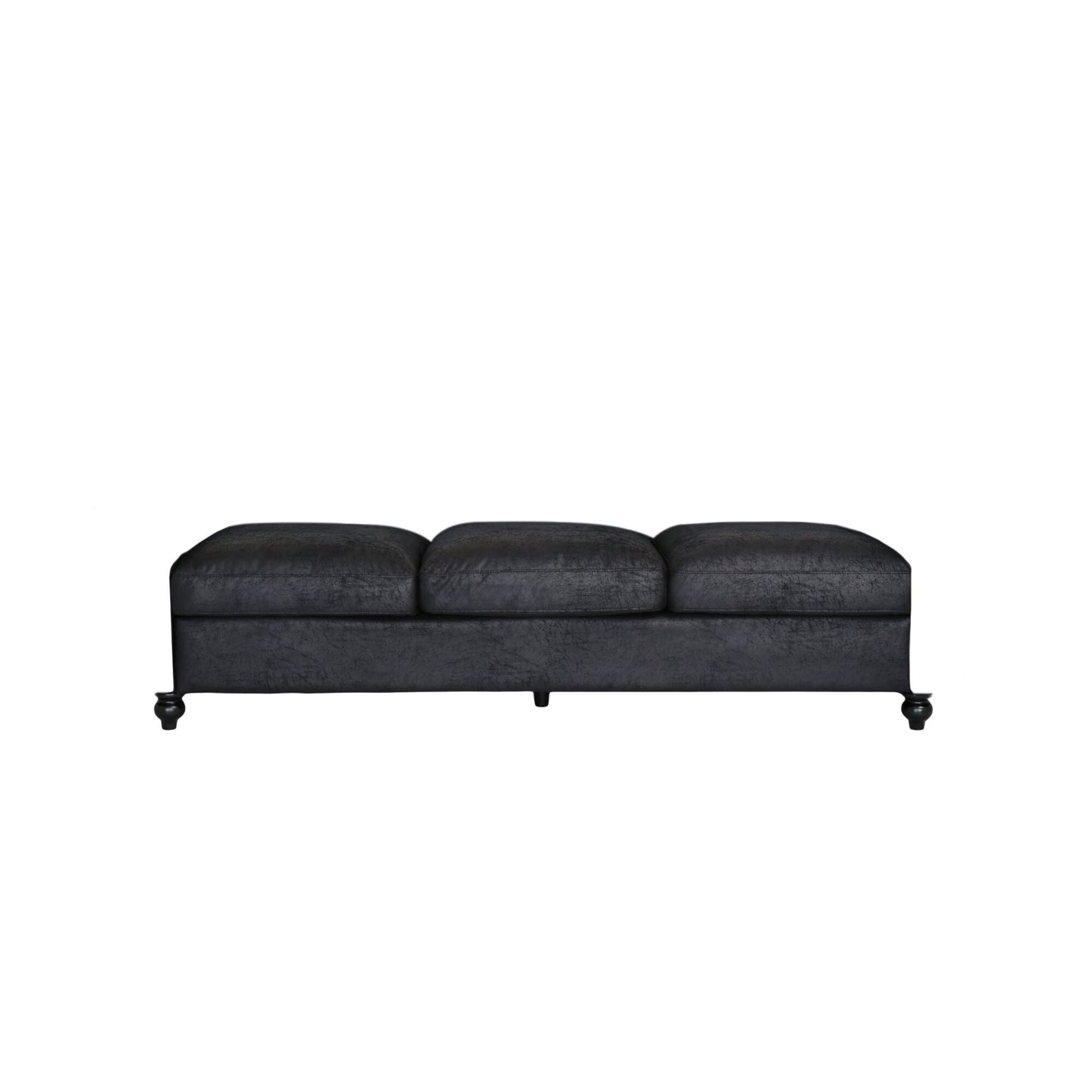 Black Chesterfield 84.75 Button Tufted Upholstered 3-seater Sofa with Nailheads and Wood Legs for Living Room
