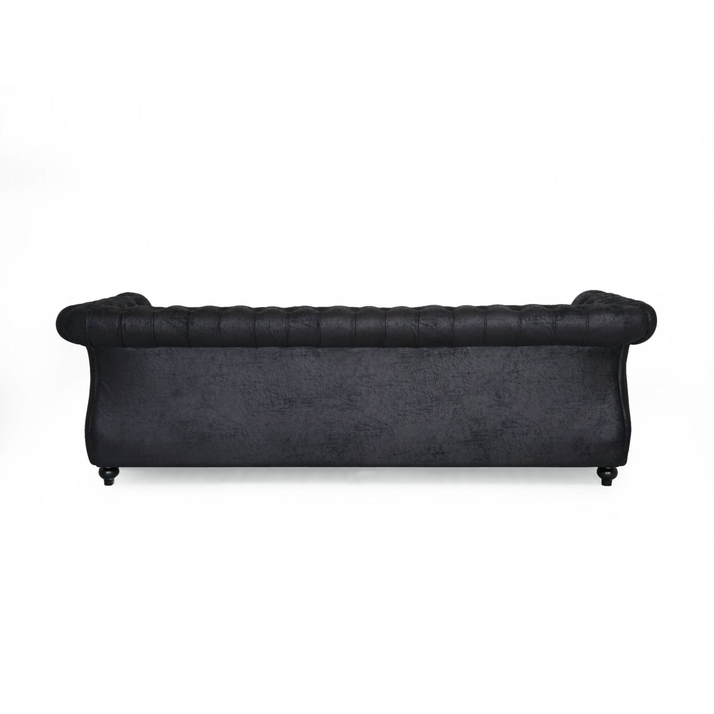 Black Chesterfield Button Tufted 3-seater Sofa with Nailheads
