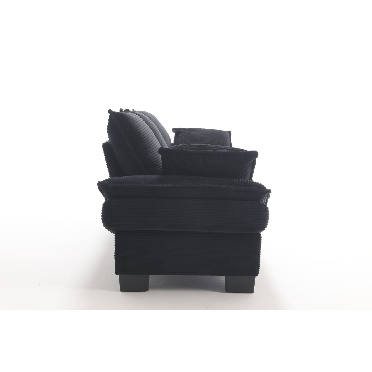Black Corduroy 3-seater Sailboat Sofa
