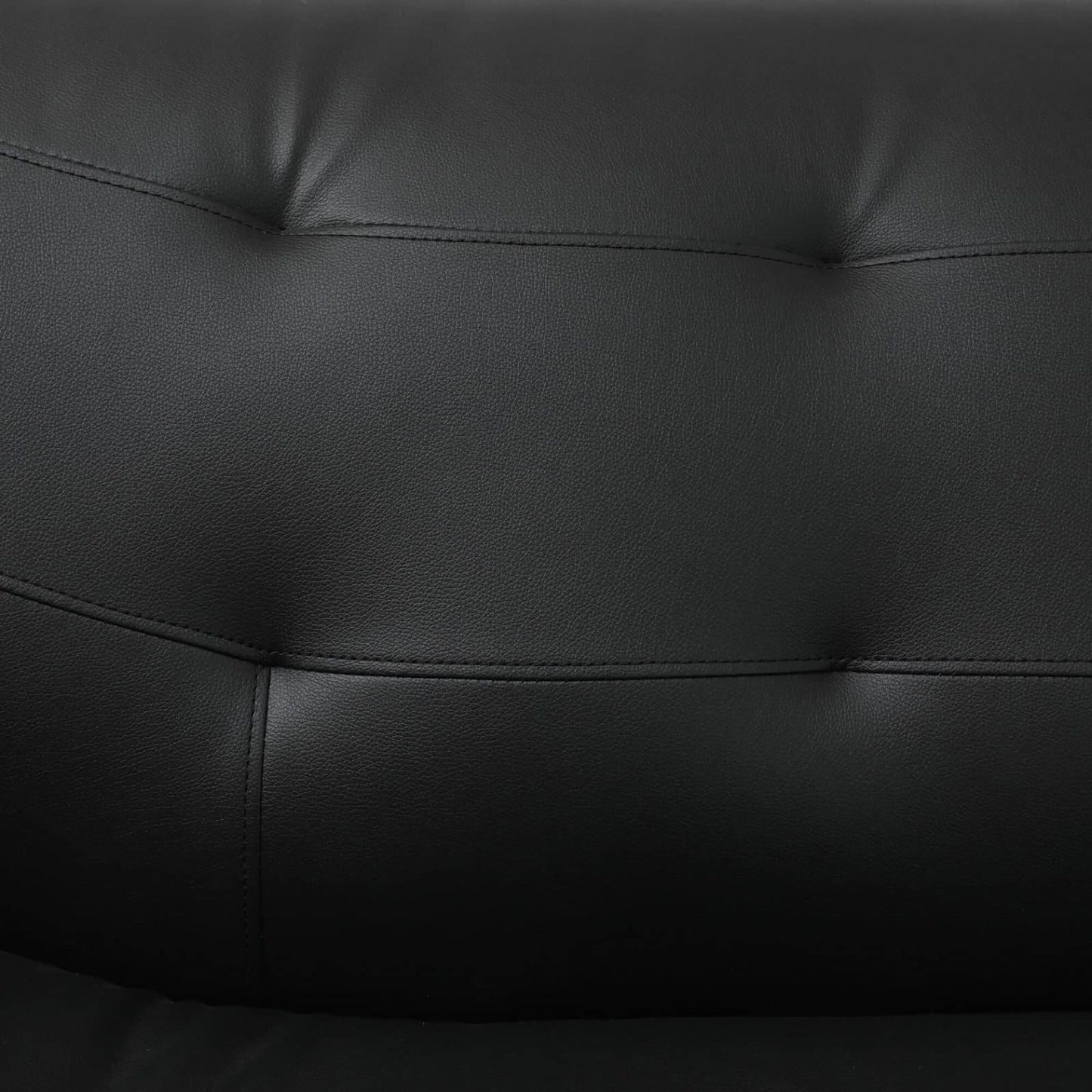 Black Faux leather 1 Seat Living Room Sofa
