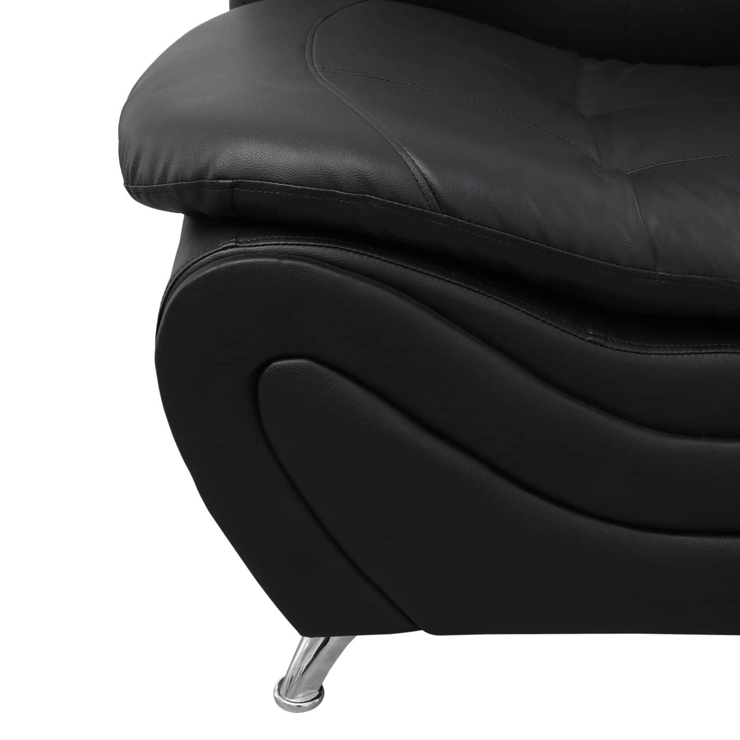 Black Faux leather 1 Seat Living Room Sofa