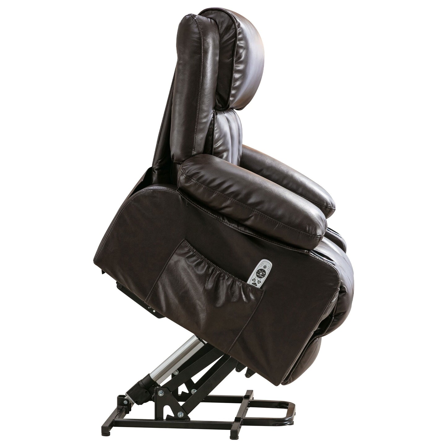 Black Power Lift Recliner with Massage, Heat & PU Leather