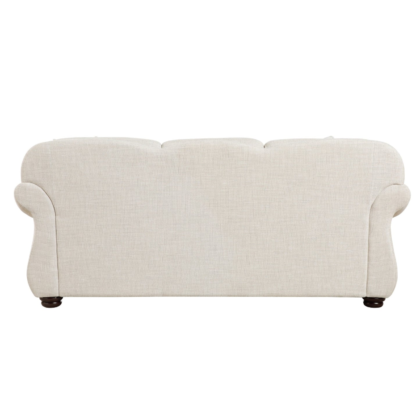 Boro Sofa with 4 Accent Pillows 85 Inch, Plush Beige Fabric