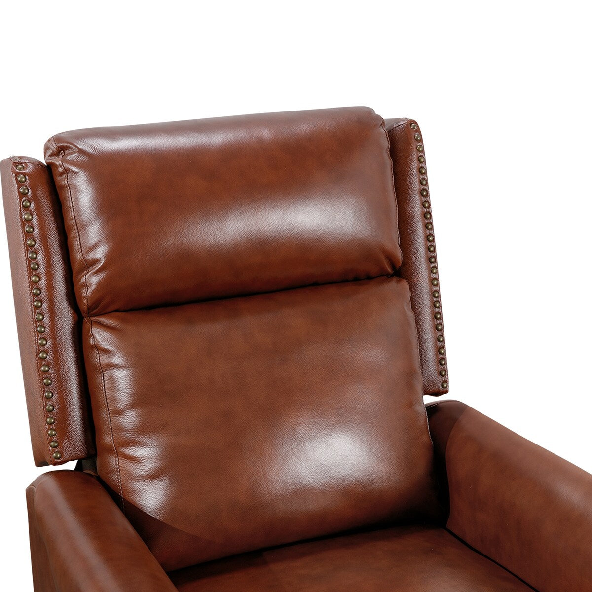 Genuine Leather Push Back Adjustable Recliner with Comfortable Arms for Living Room Chair