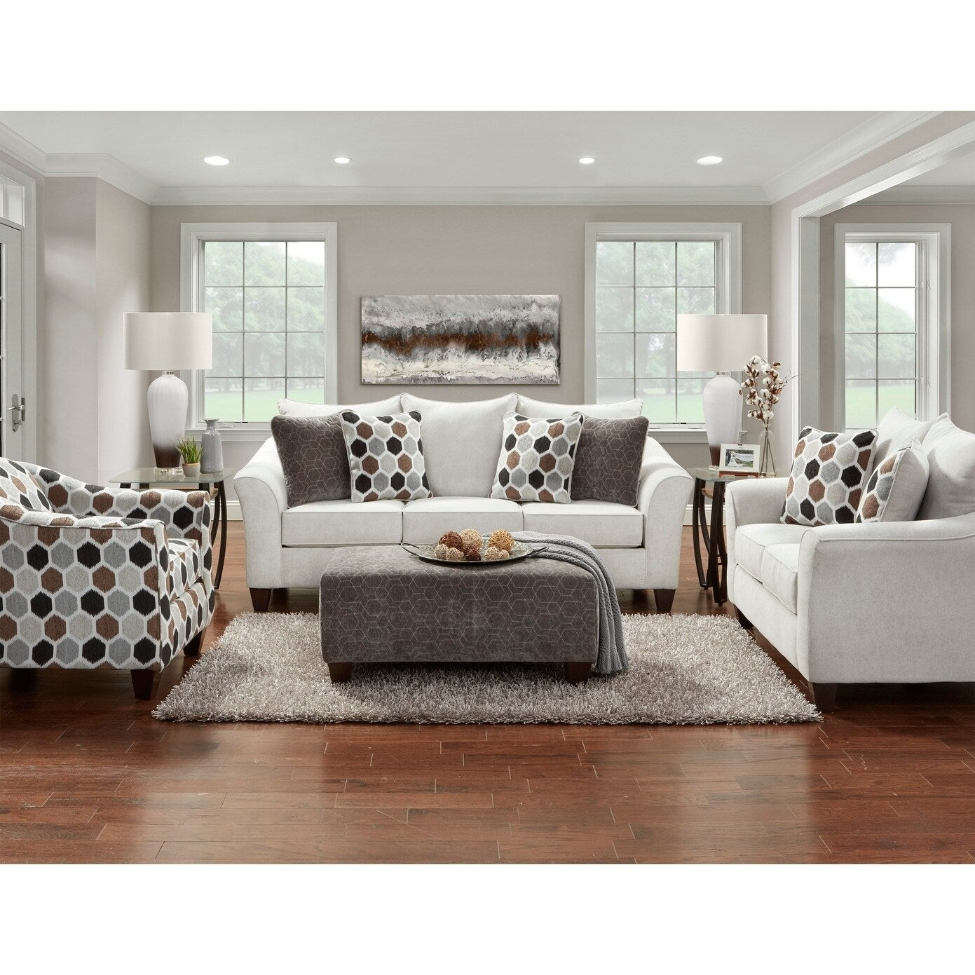 Roundhill Furniture Camero Fabric Pillowback Sofa