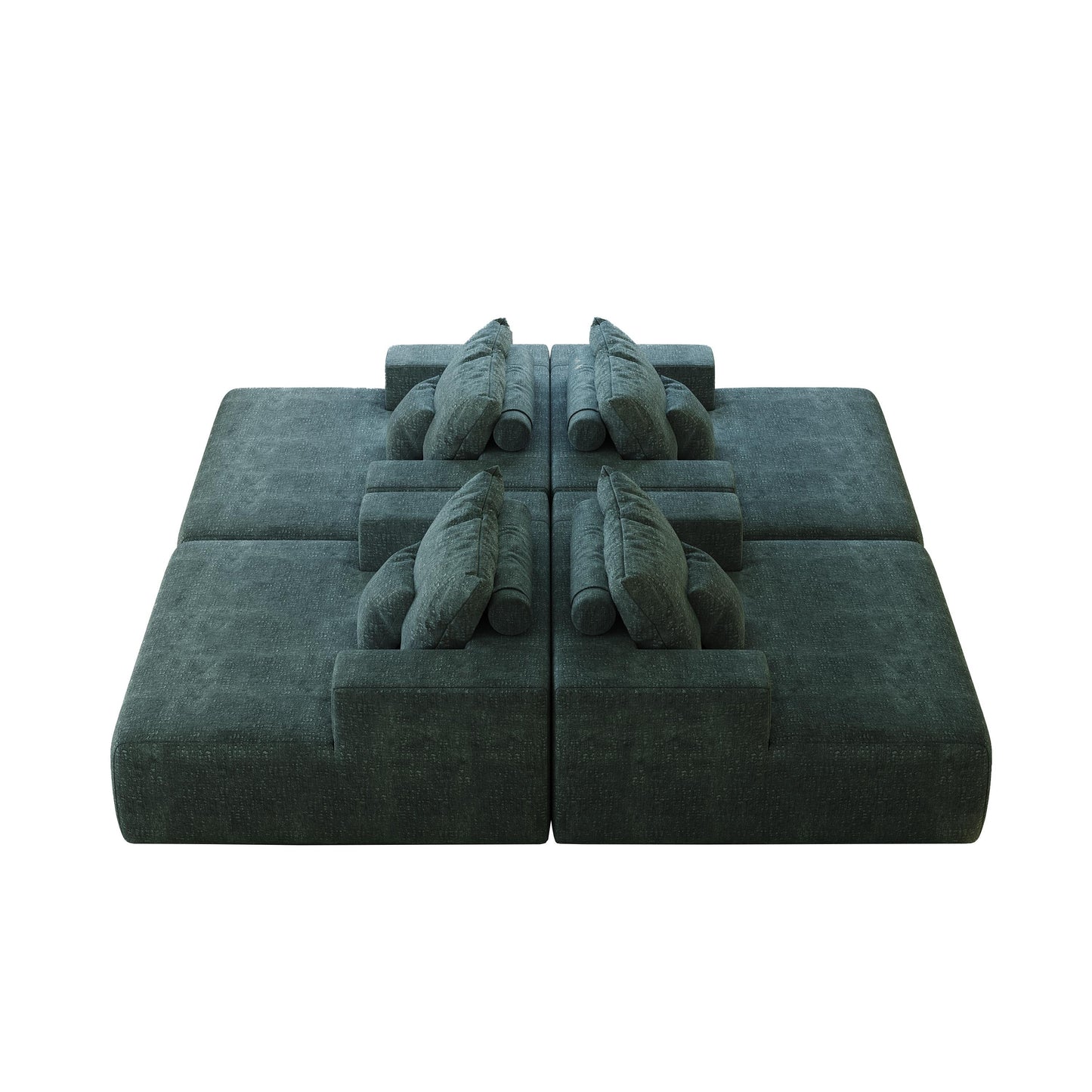 Chenille Single Sleeper Chair Sofa with Backrest Pillow