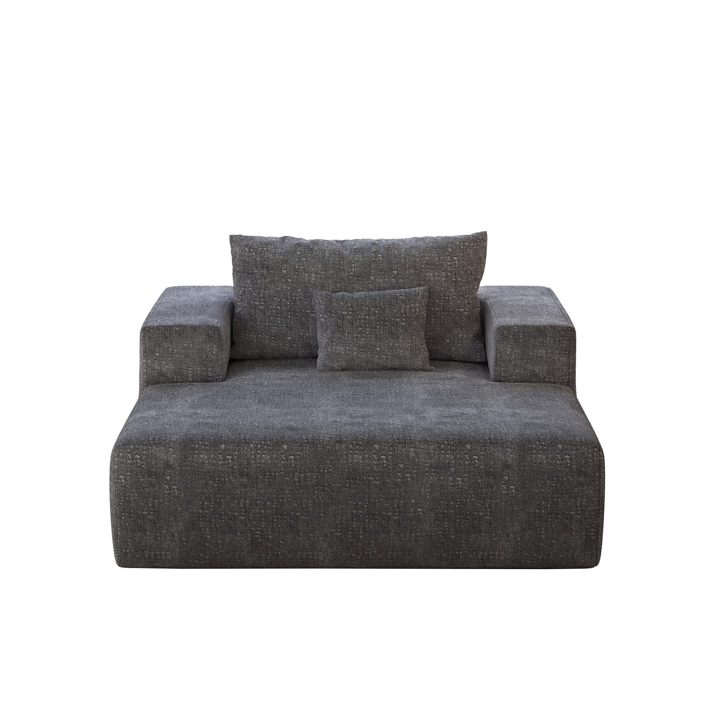 Chenille Single Sleeper Chair Sofa with Backrest Pillow