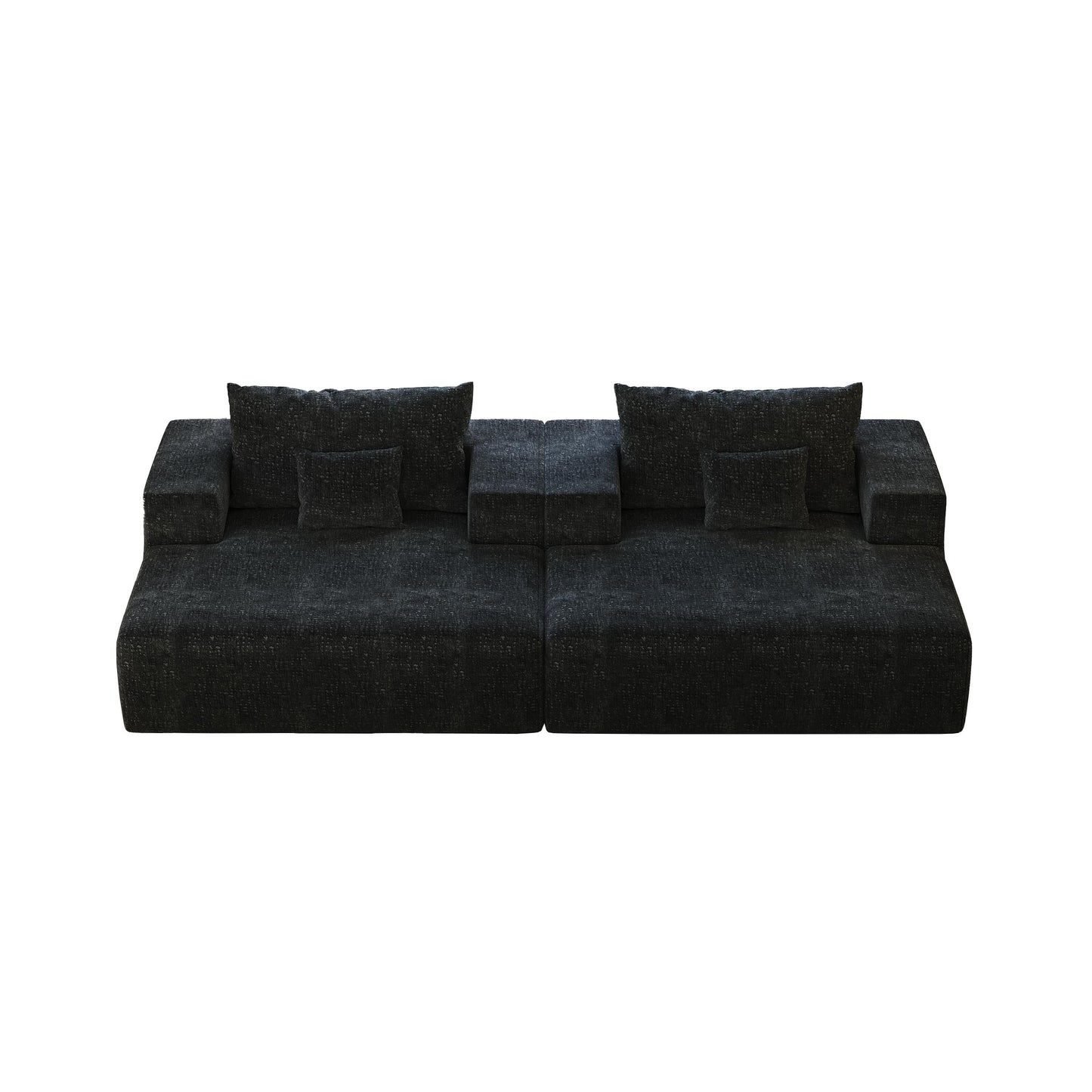 Chenille Single Sleeper Chair Sofa with Backrest Pillow