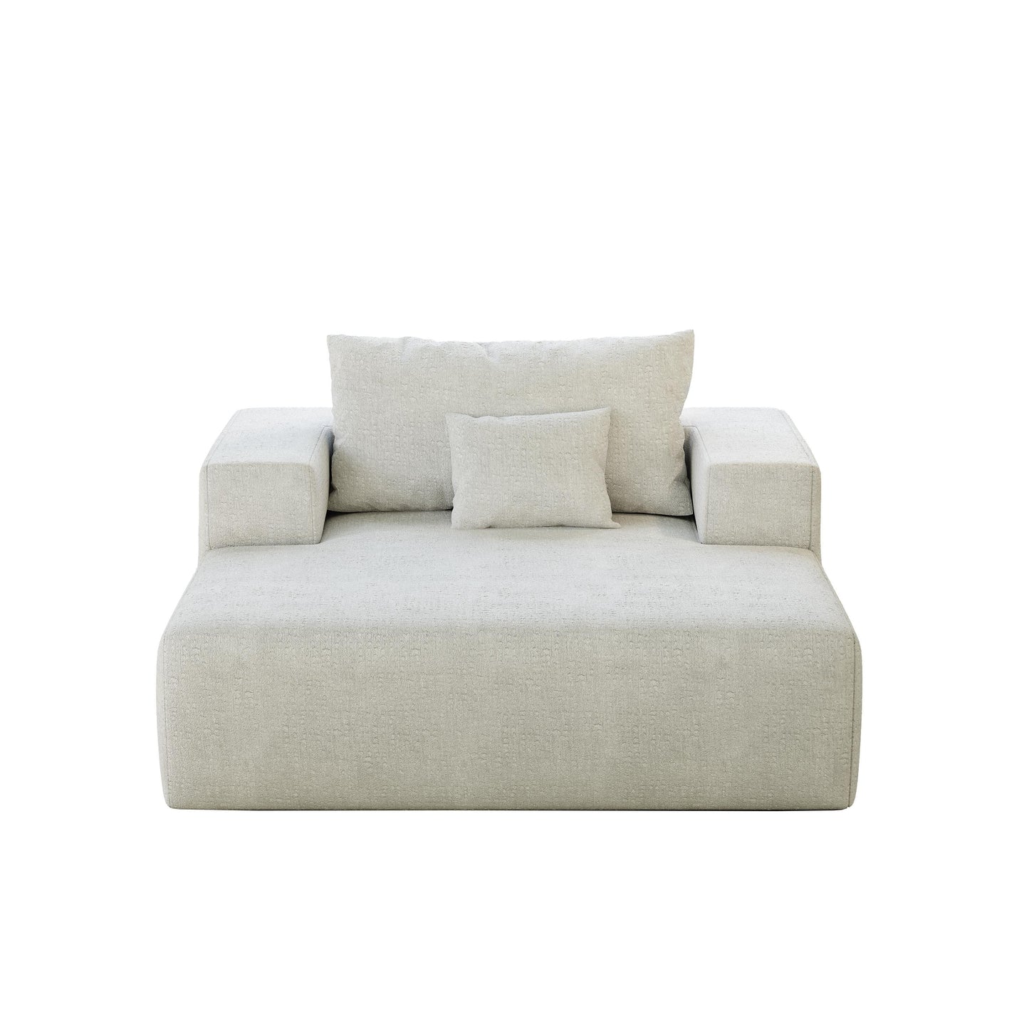 Chenille Single Sleeper Chair Sofa with Backrest Pillow