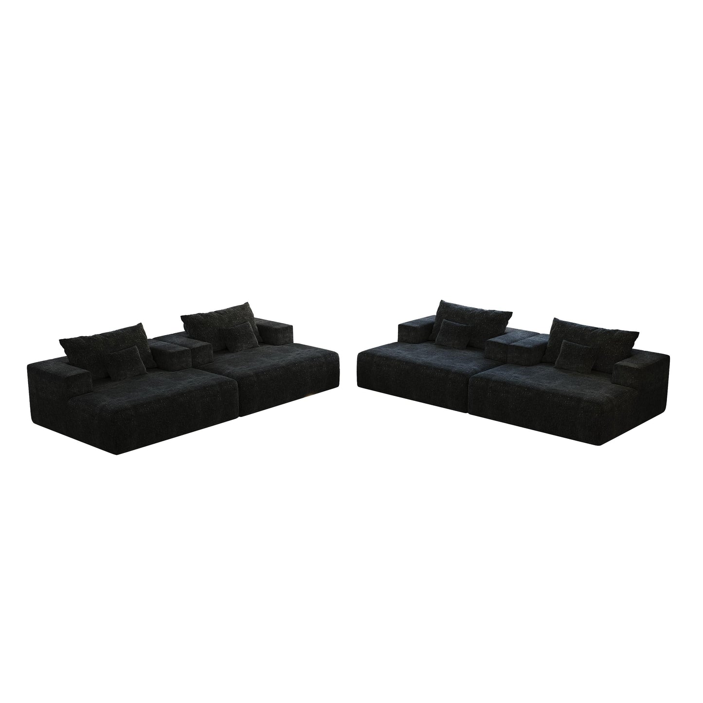 Chenille Single Sleeper Chair Sofa with Backrest Pillow