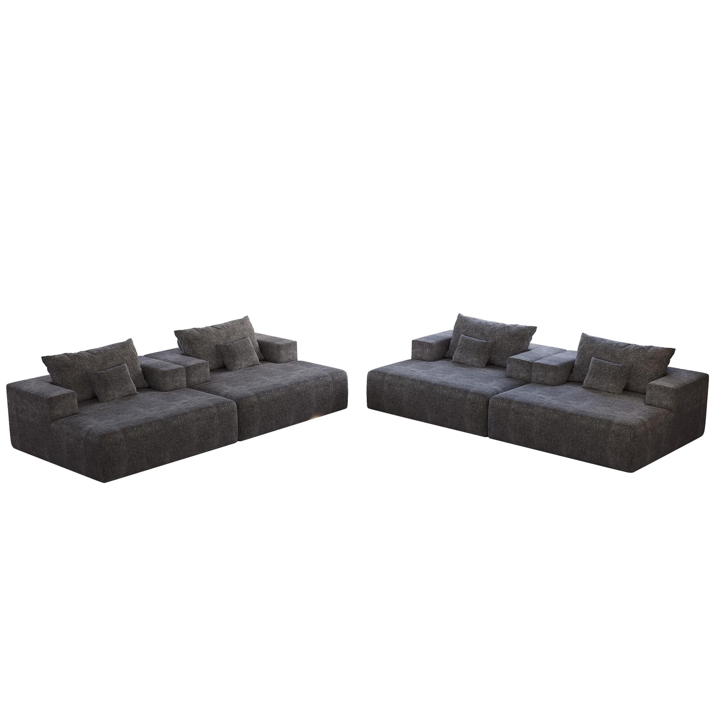 Chenille Single Sleeper Chair Sofa with Backrest Pillow