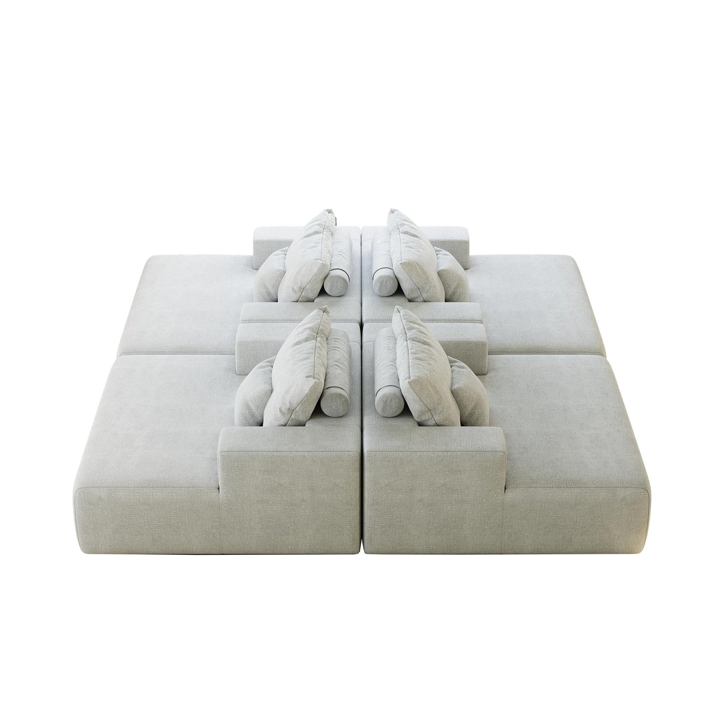 Chenille Single Sleeper Chair Sofa with Backrest Pillow