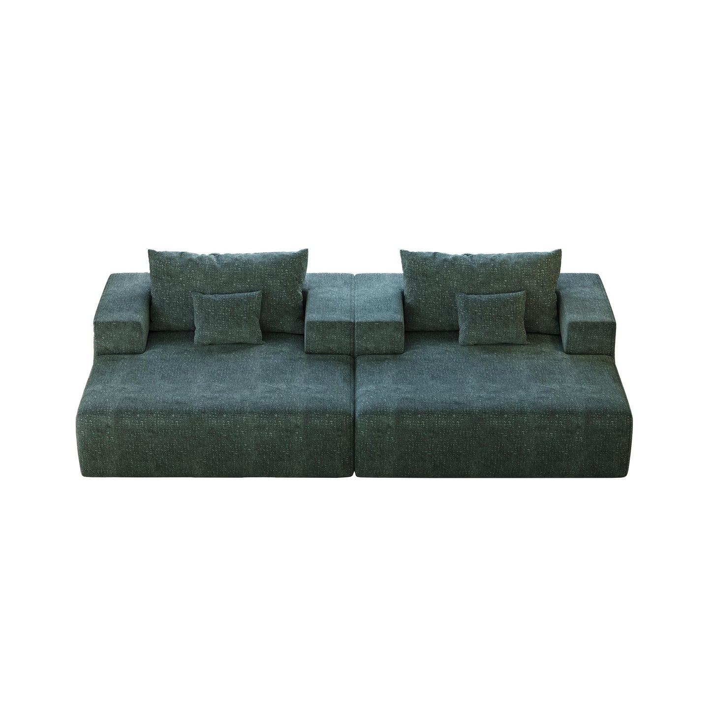 Chenille Single Sleeper Chair Sofa with Backrest Pillow
