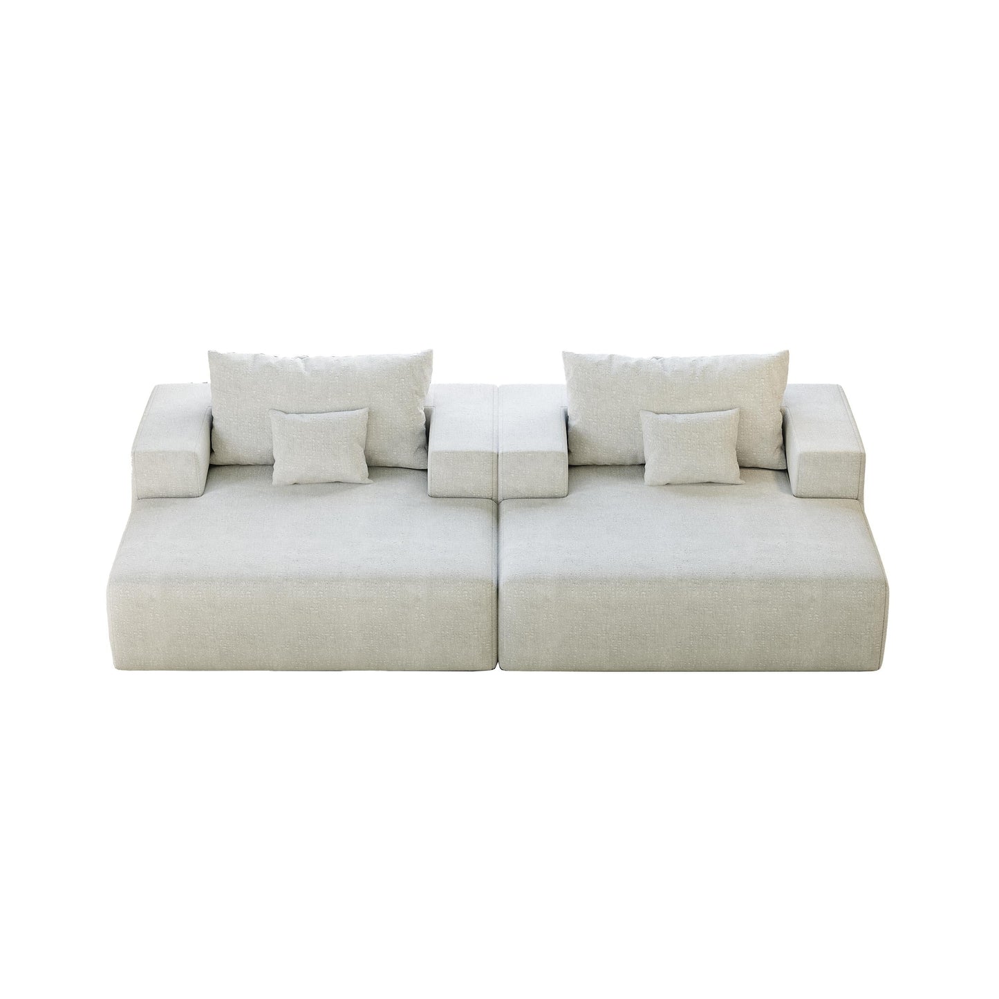 Chenille Single Sleeper Chair Sofa with Backrest Pillow