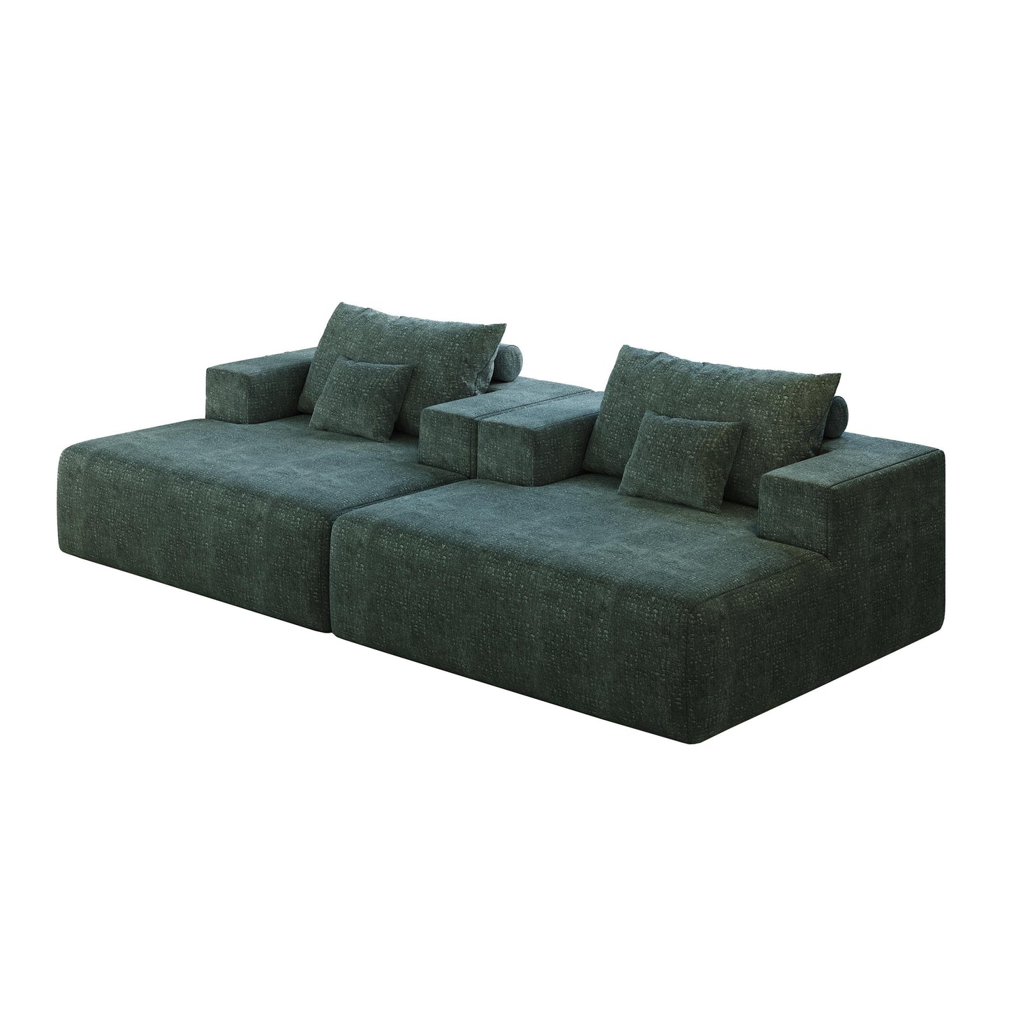 Chenille Single Sleeper Chair Sofa with Backrest Pillow