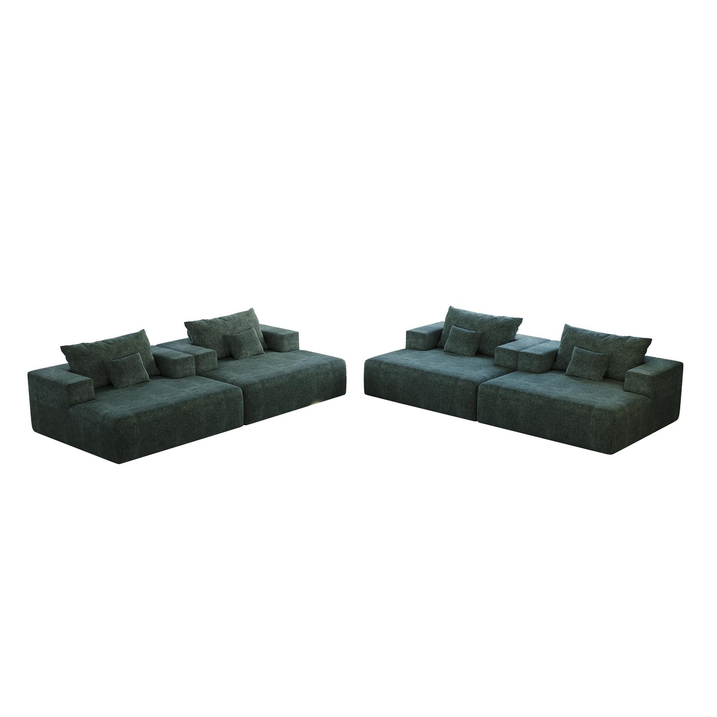 Chenille Single Sleeper Chair Sofa with Backrest Pillow