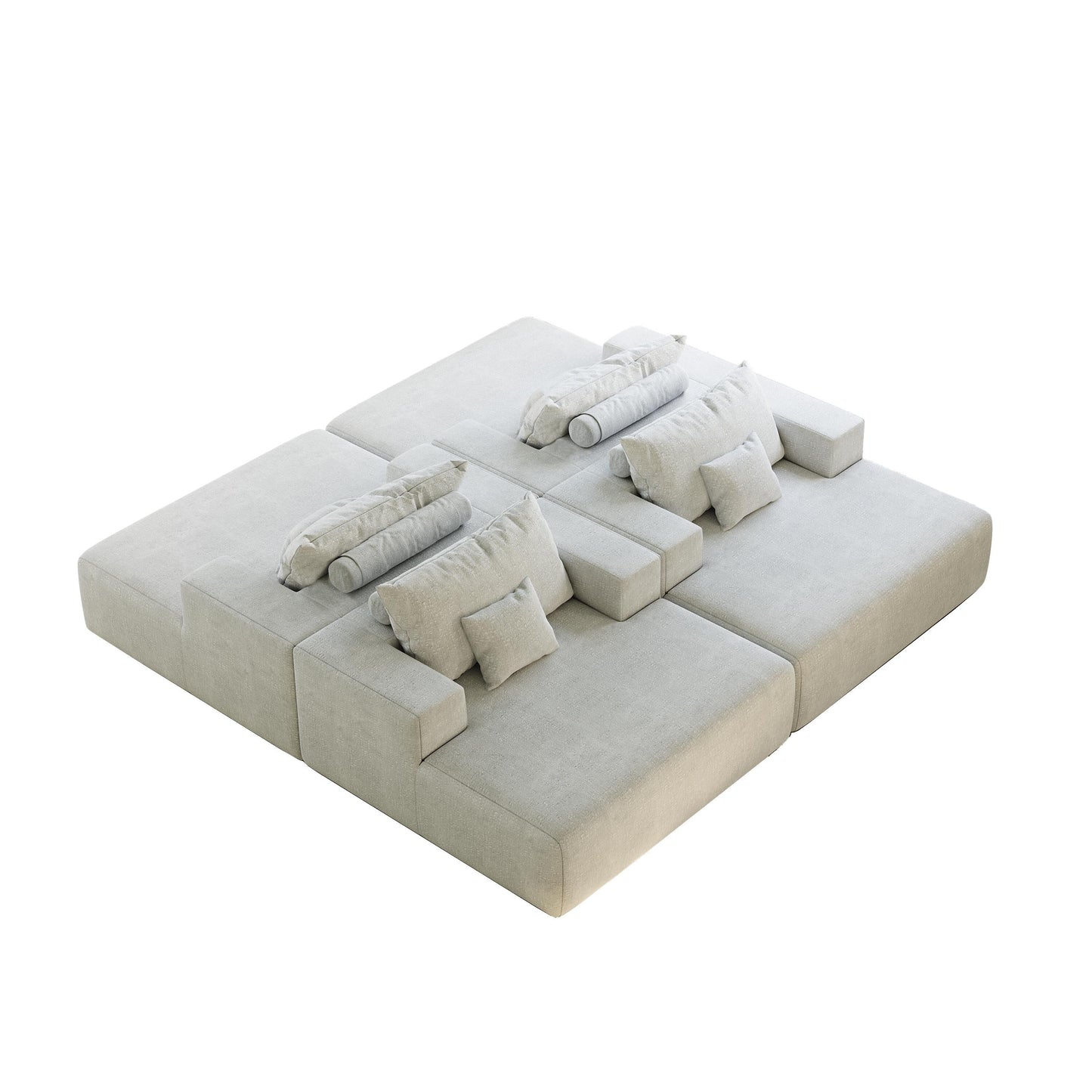 Chenille Single Sleeper Chair Sofa with Backrest Pillow