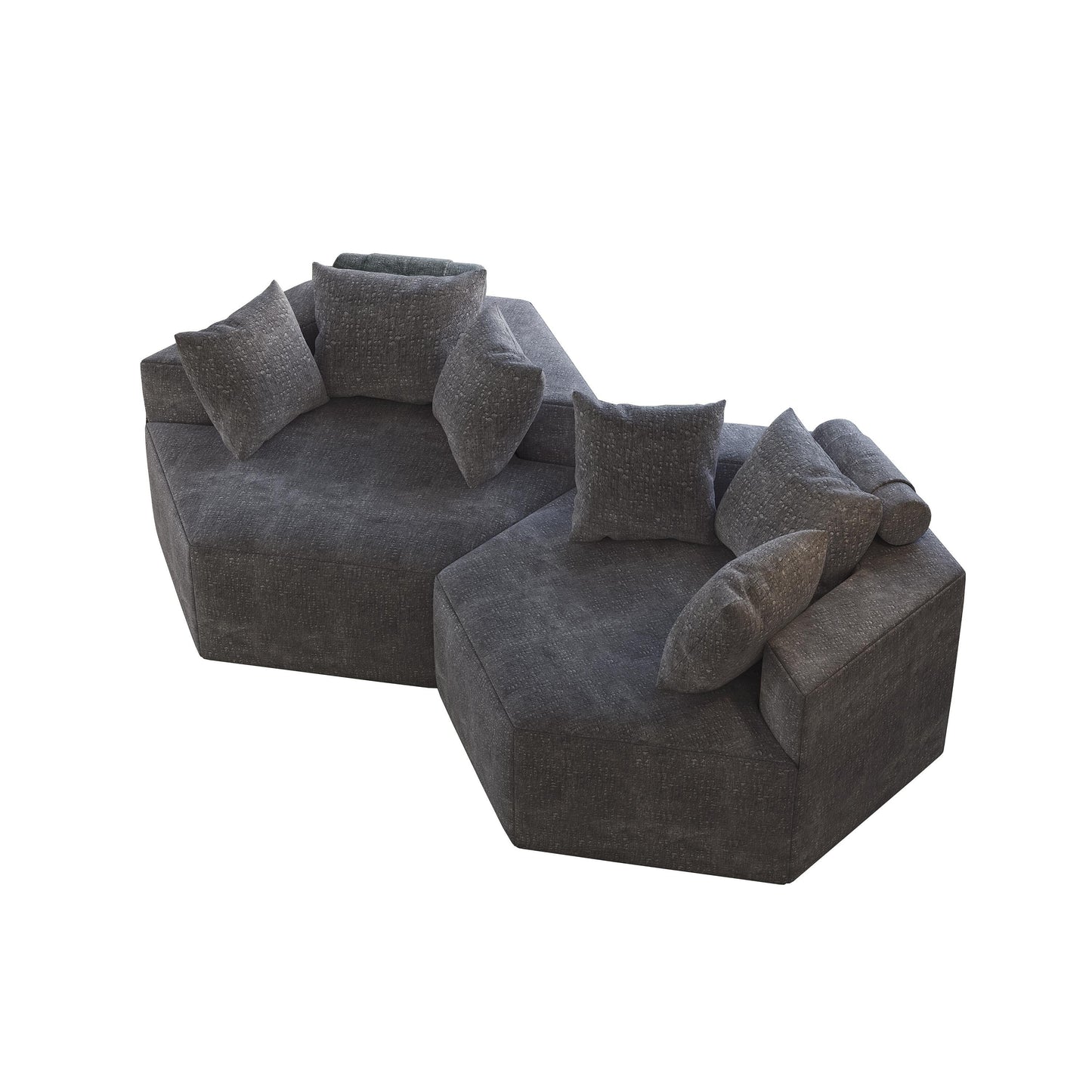 Chenille Single Sleeper Sofa with Backrest Pillow