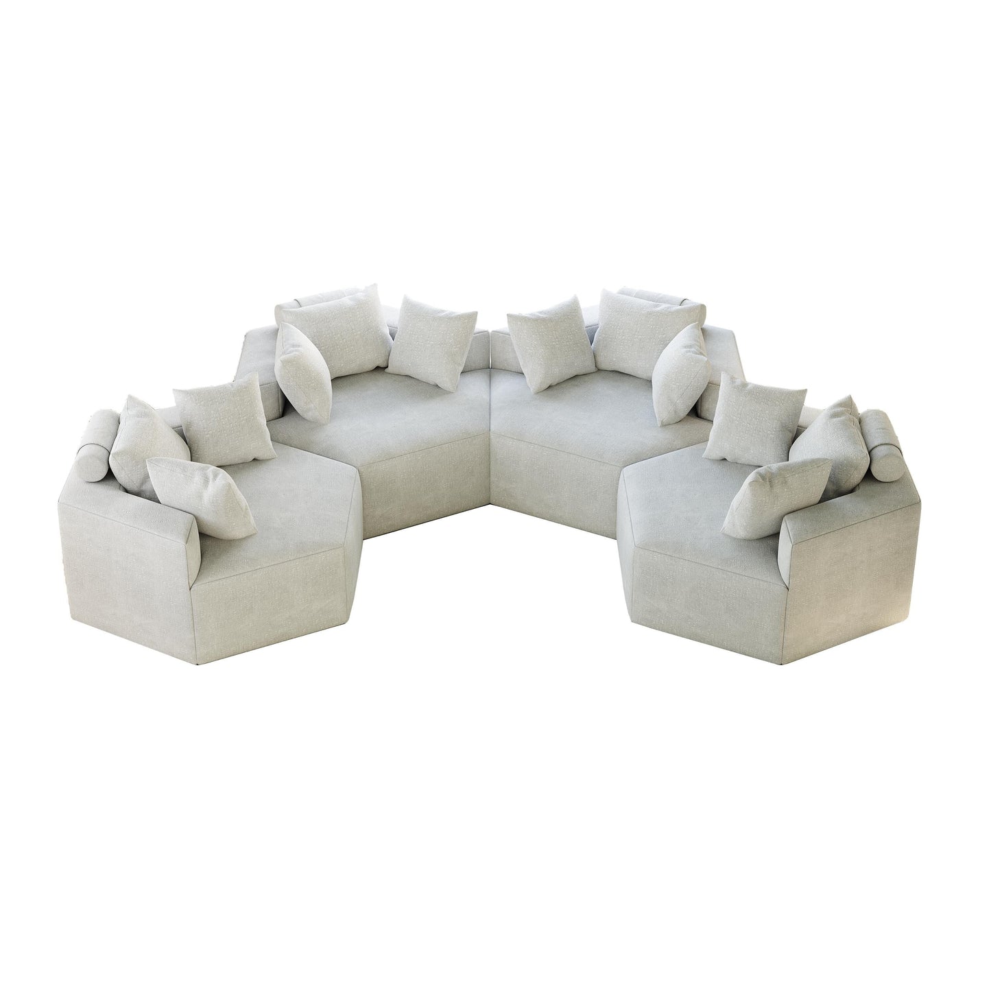 Chenille Single Sleeper Sofa with Backrest Pillow