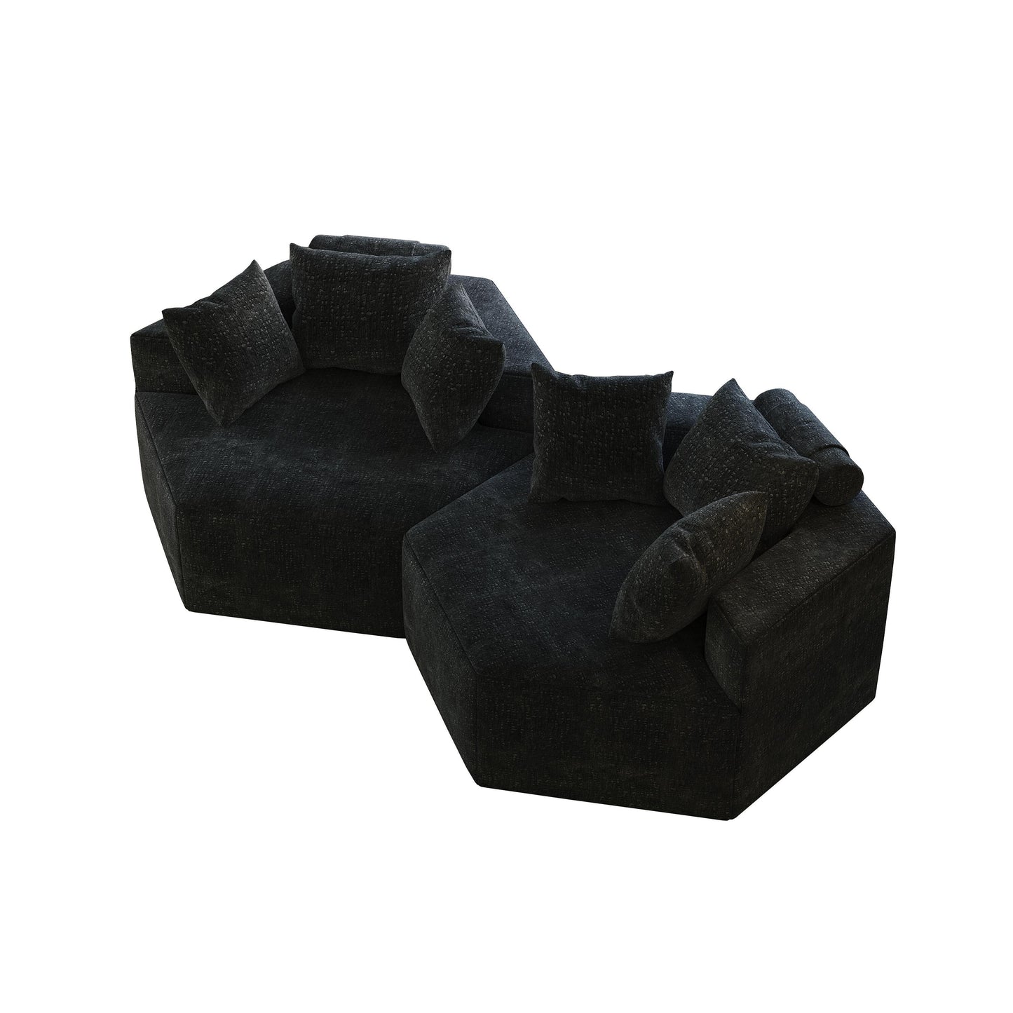 Chenille Single Sleeper Sofa with Backrest Pillow