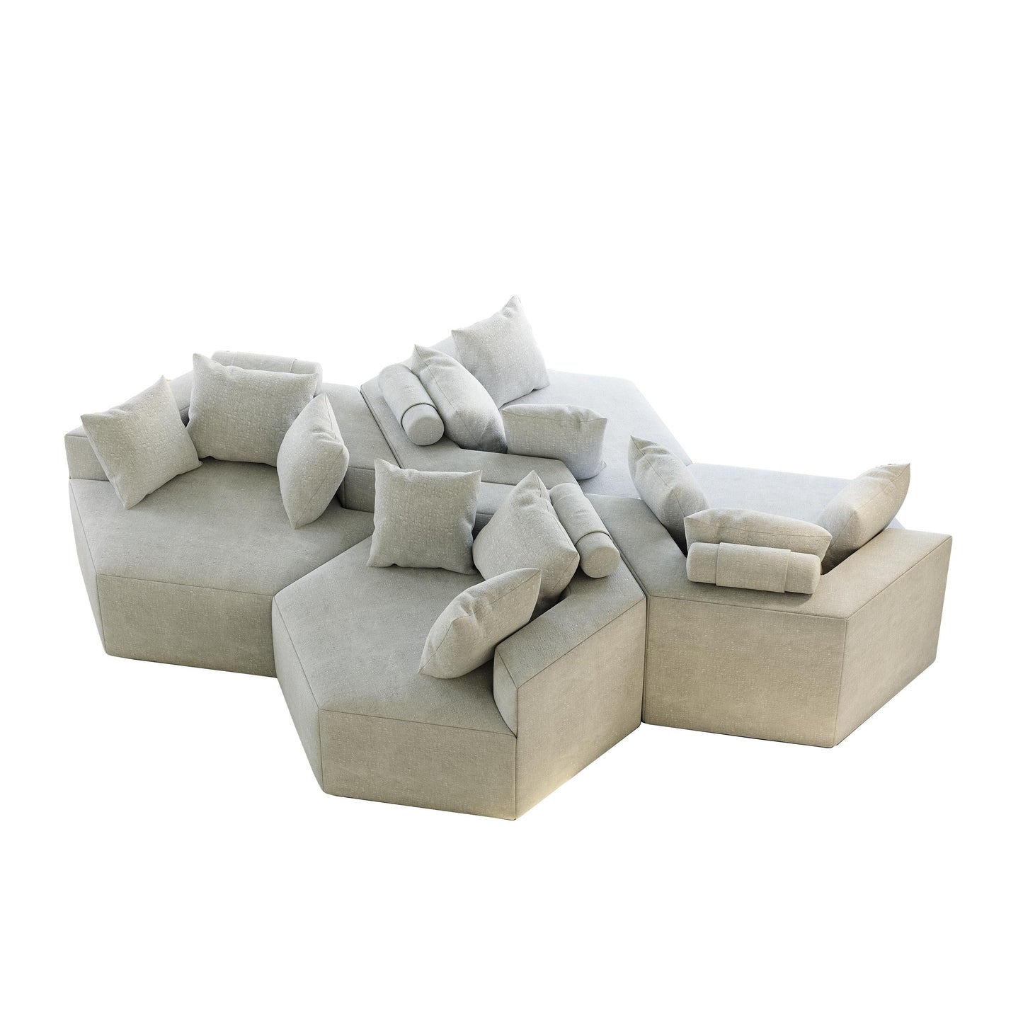 Chenille Single Sleeper Sofa with Backrest Pillow