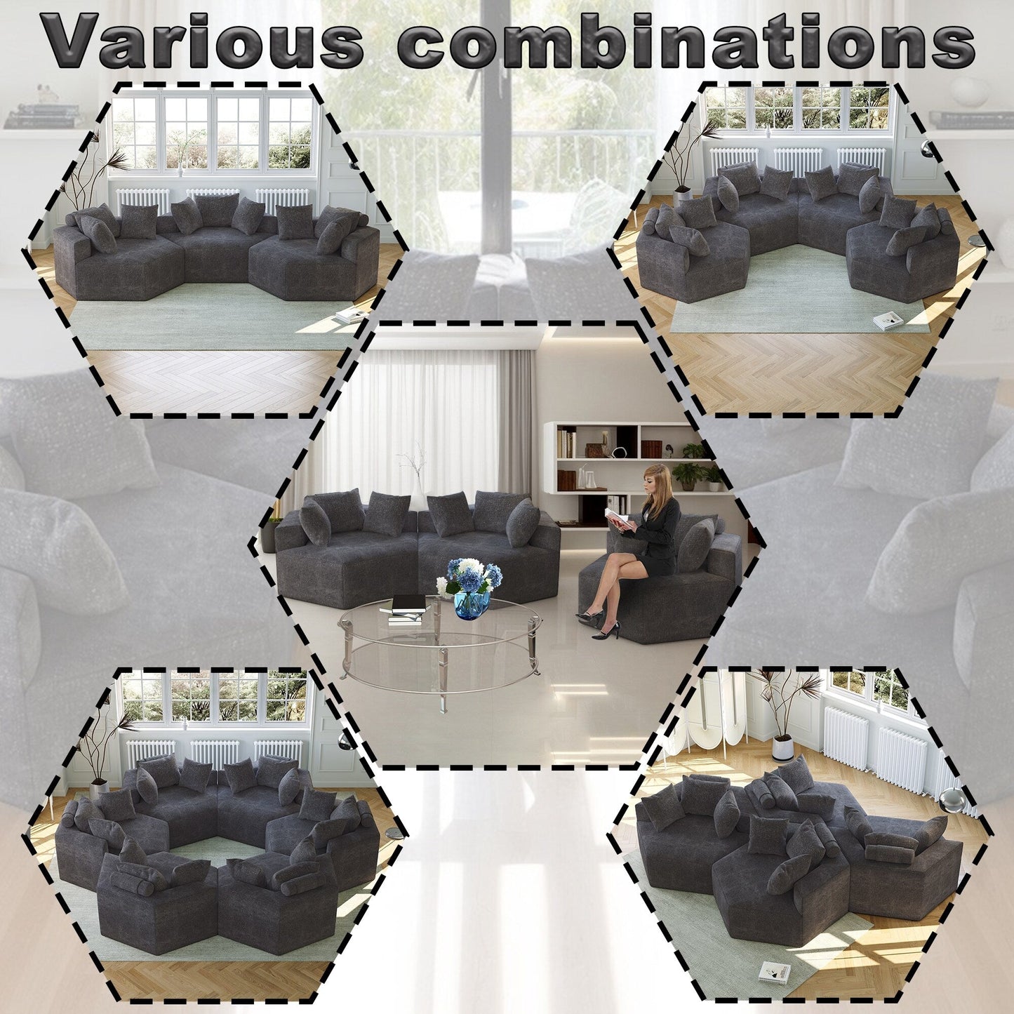 Chenille Single Sleeper Sofa with Backrest Pillow
