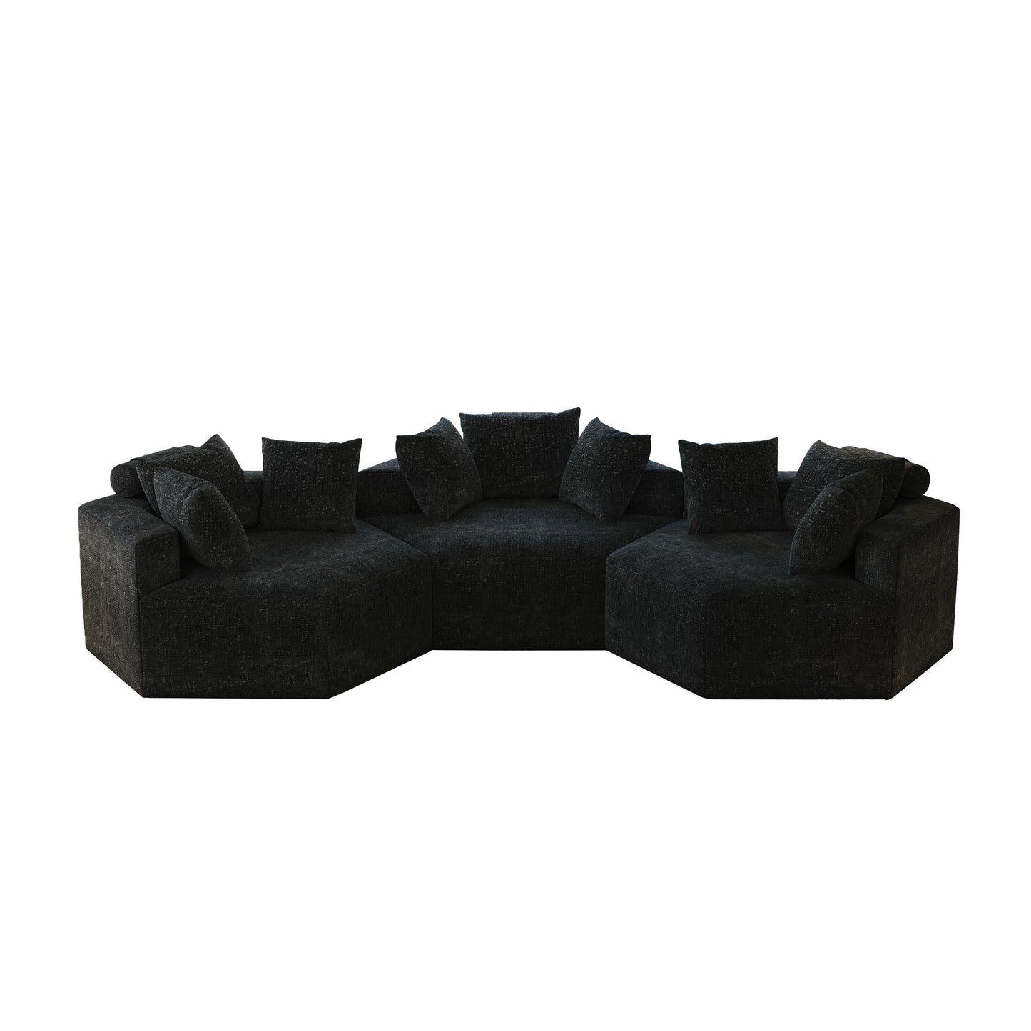 Chenille Single Sleeper Sofa with Backrest Pillow