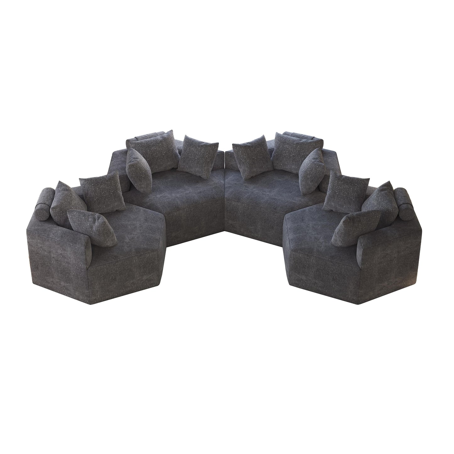 Chenille Single Sleeper Sofa with Backrest Pillow