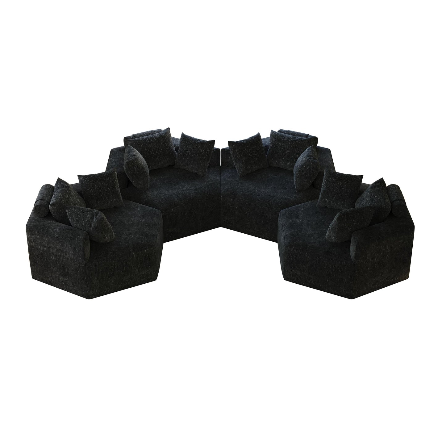 Chenille Single Sleeper Sofa with Backrest Pillow