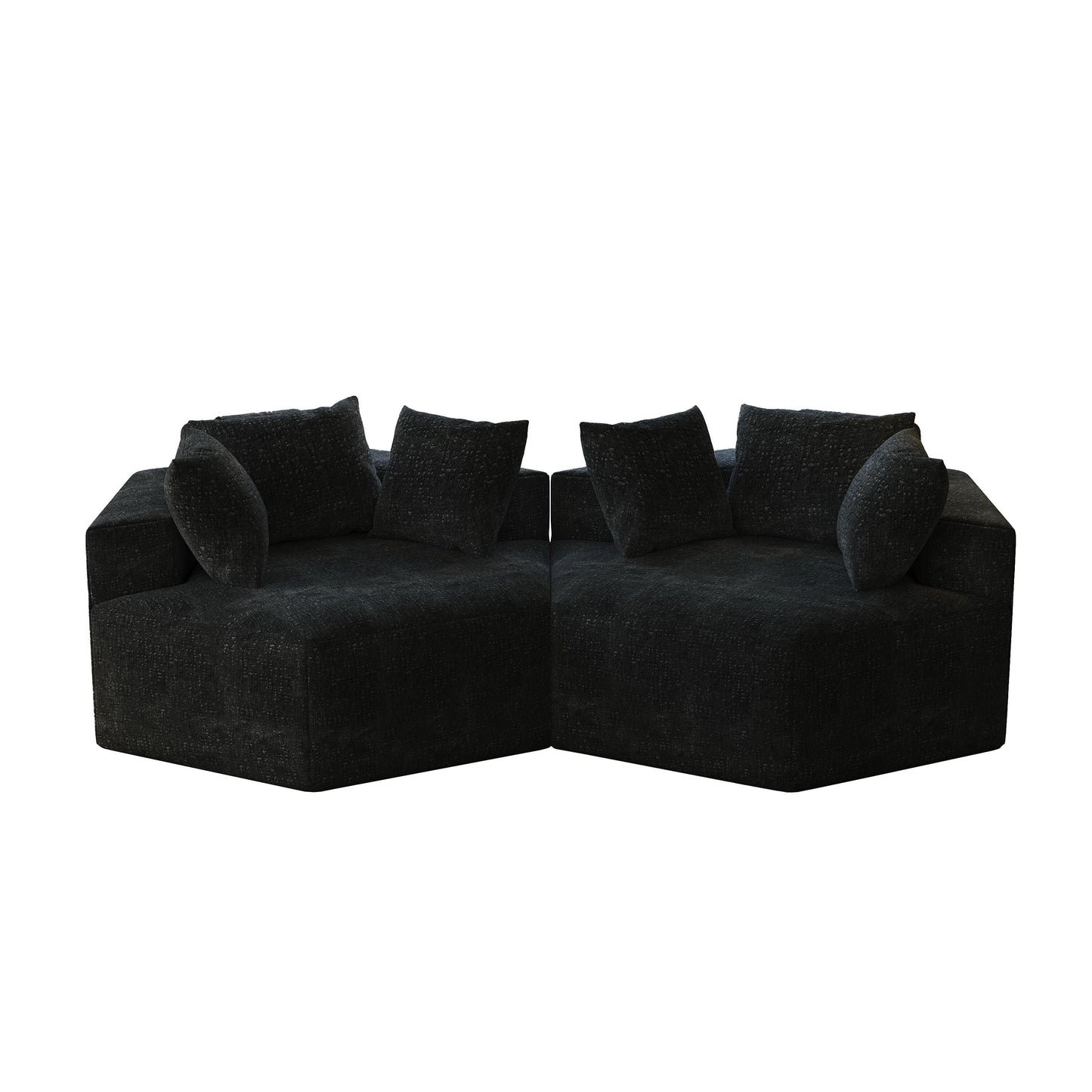 Chenille Single Sleeper Sofa with Backrest Pillow
