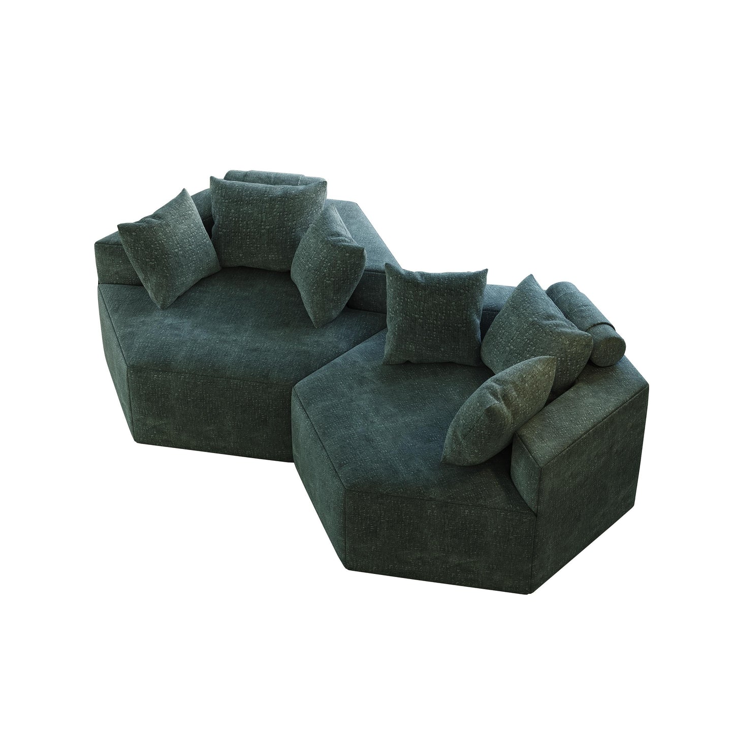 Chenille Single Sleeper Sofa with Backrest Pillow