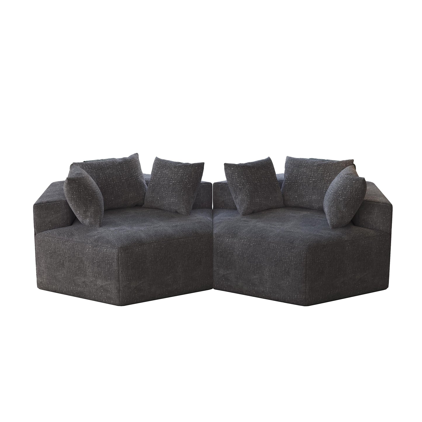 Chenille Single Sleeper Sofa with Backrest Pillow